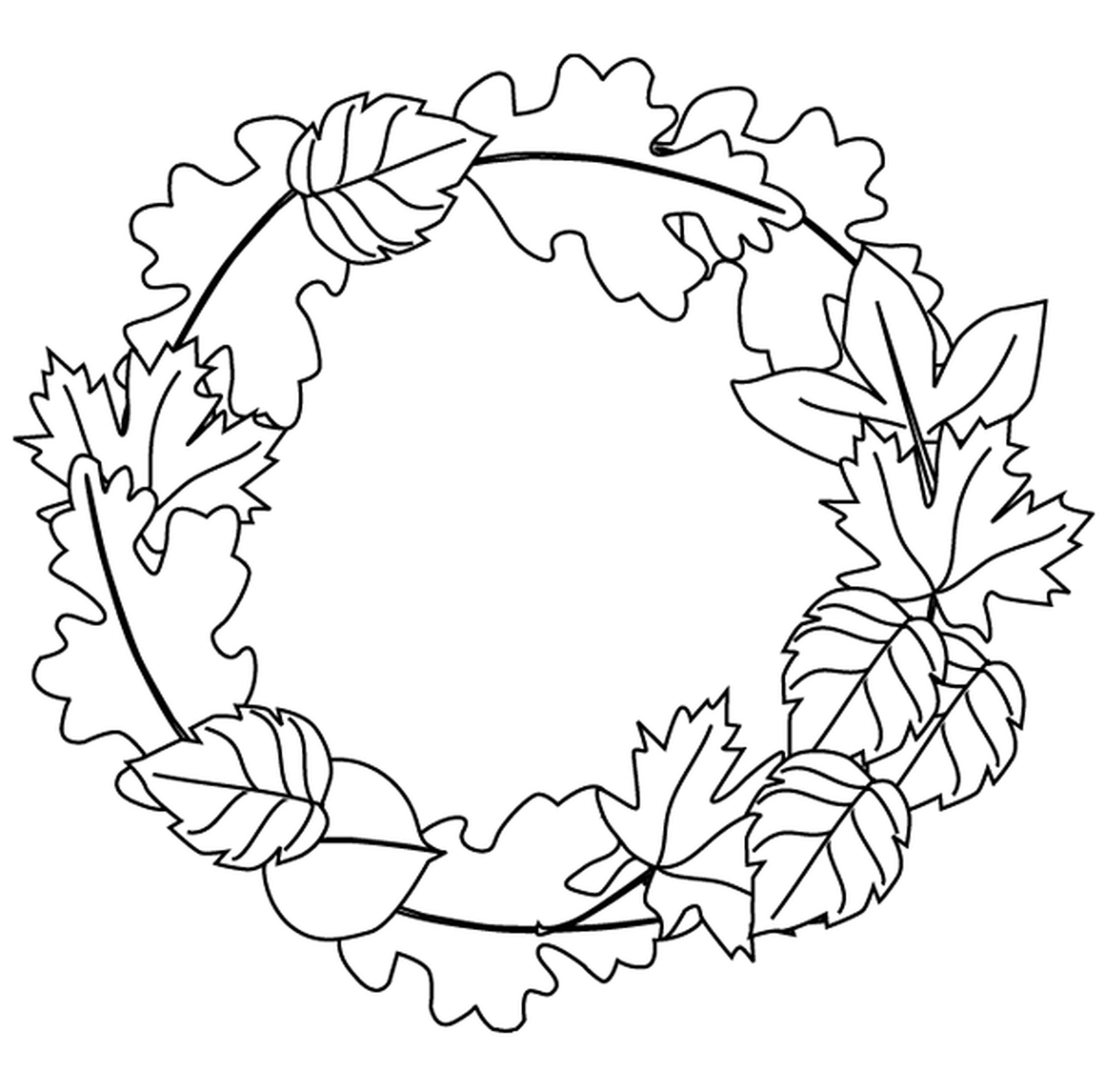 Autumn Leaves Coloring Page Printable