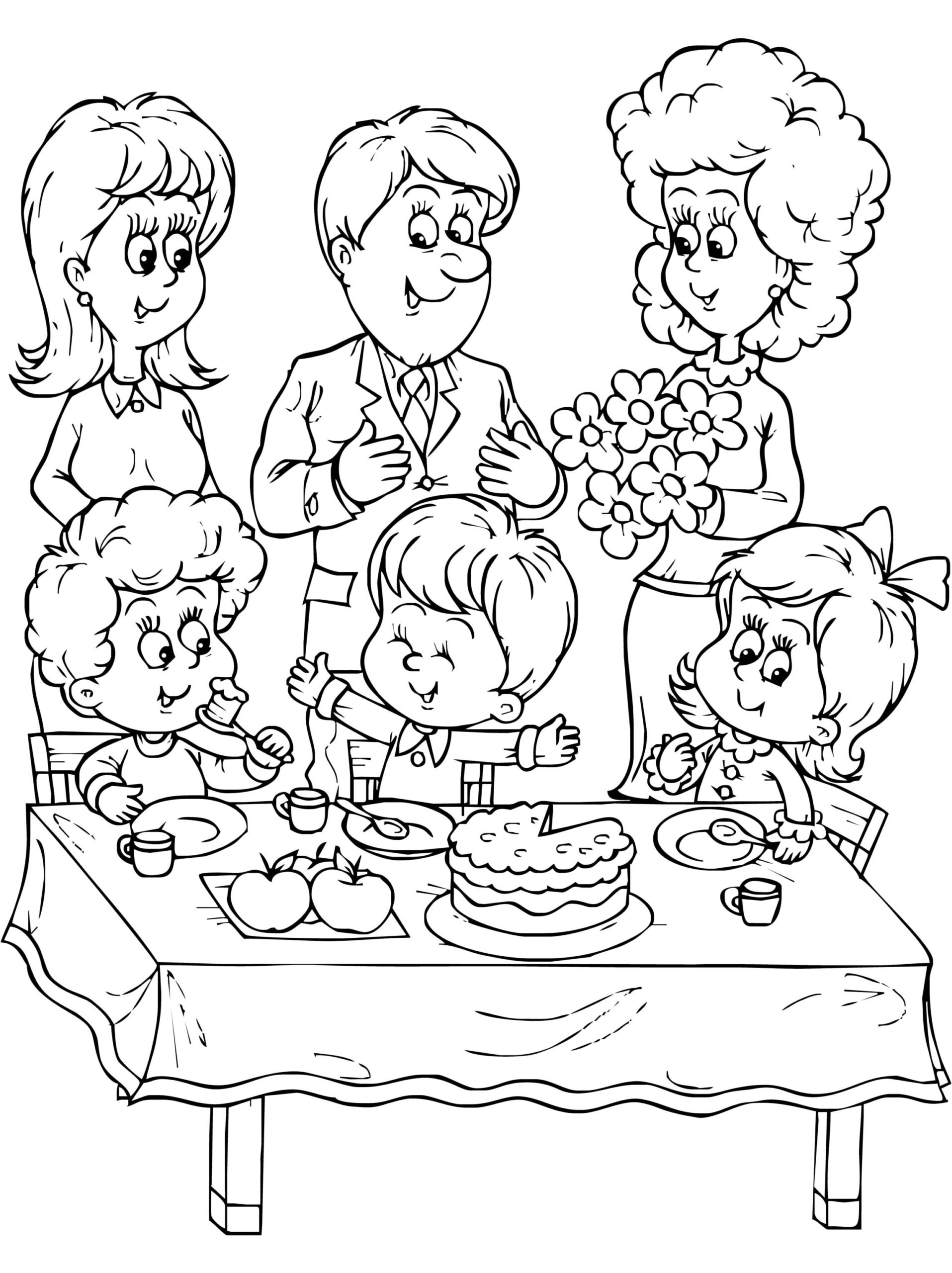 Family Coloring Page Coloring Page Of A Family Printable Coloring Book