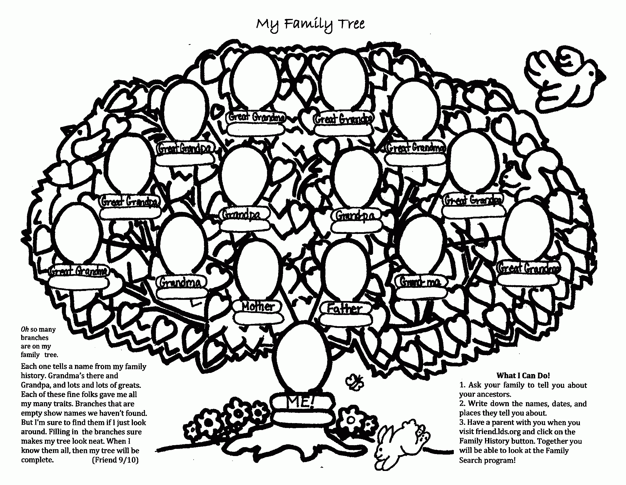 Printable Family Tree Coloring Pages