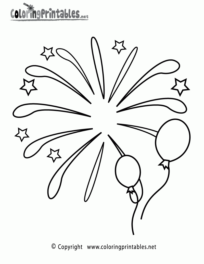 Printable Fireworks Coloring Pages