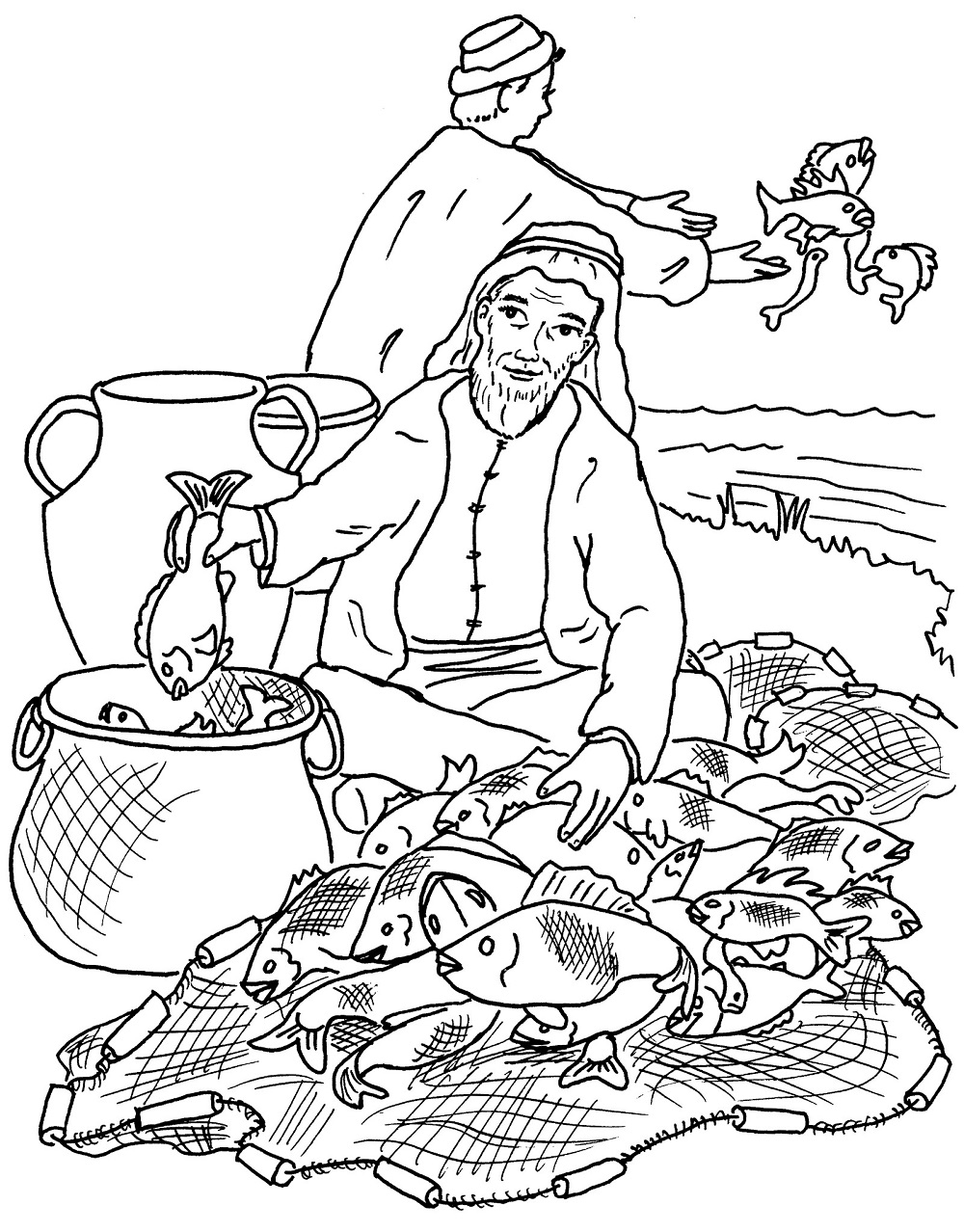 Fishers Of Men Coloring Pages Printable Activity Shelter