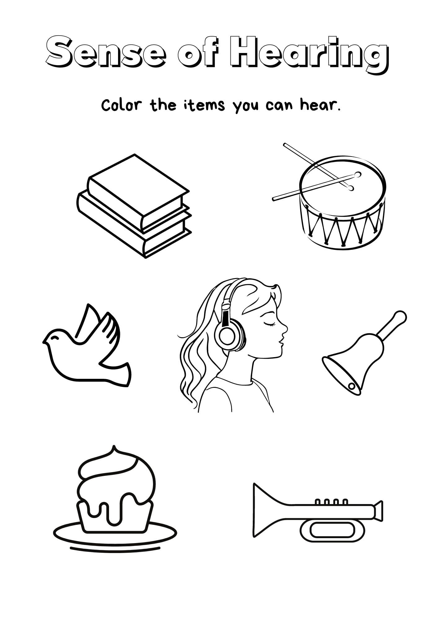 Five Senses Coloring Pages Free Printable Kokoprint