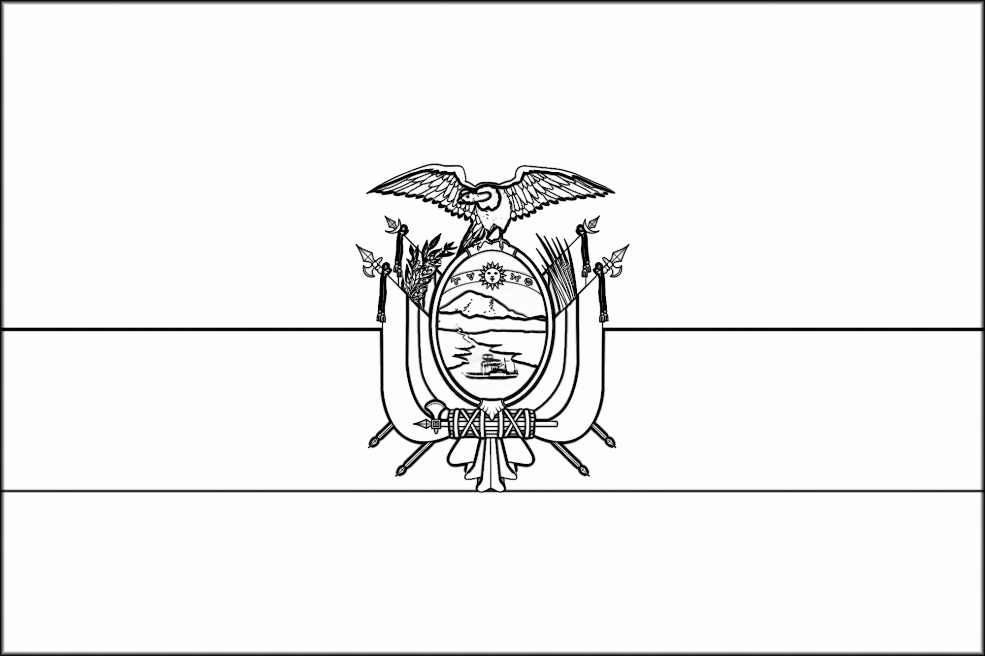 Flag Of Ecuador Coloring Page Coloring Home