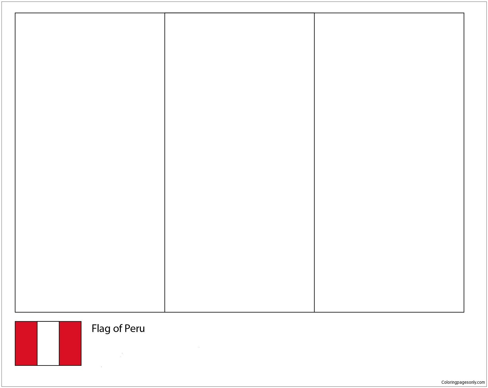 Peru Flag Printable Coloring Page