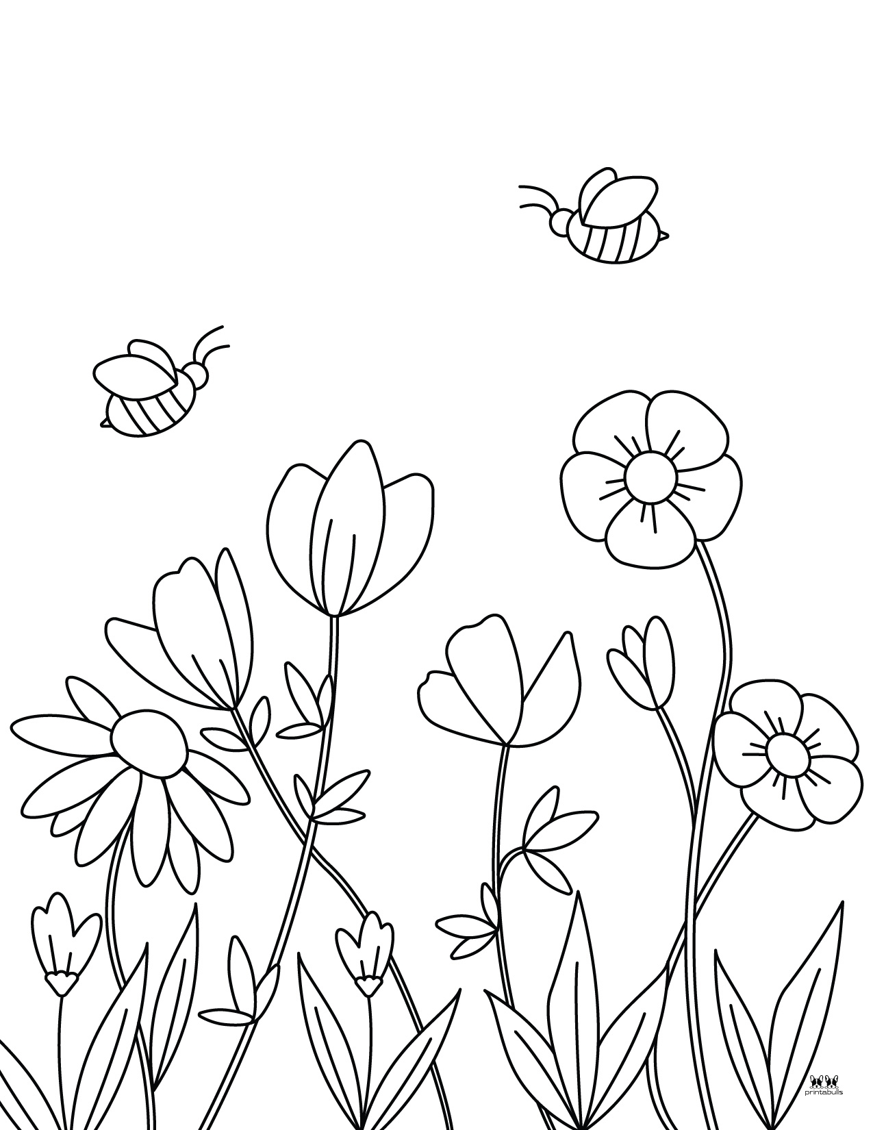 Wildflower Coloring Page Free Printables