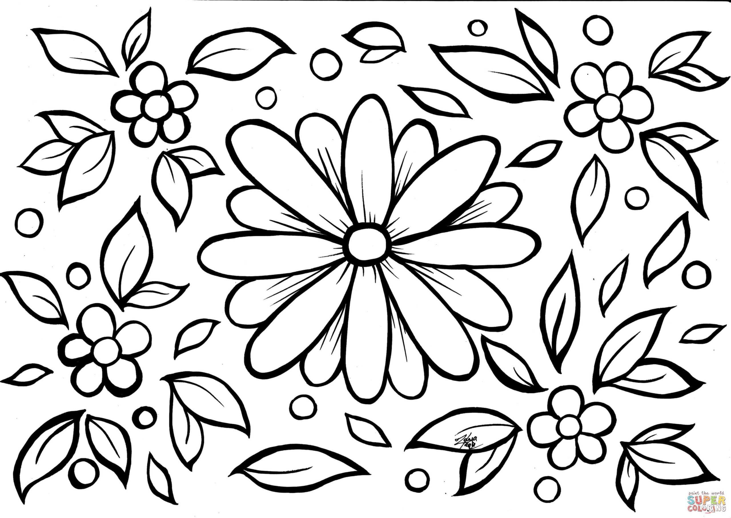 Printable Flowers Coloring Pages