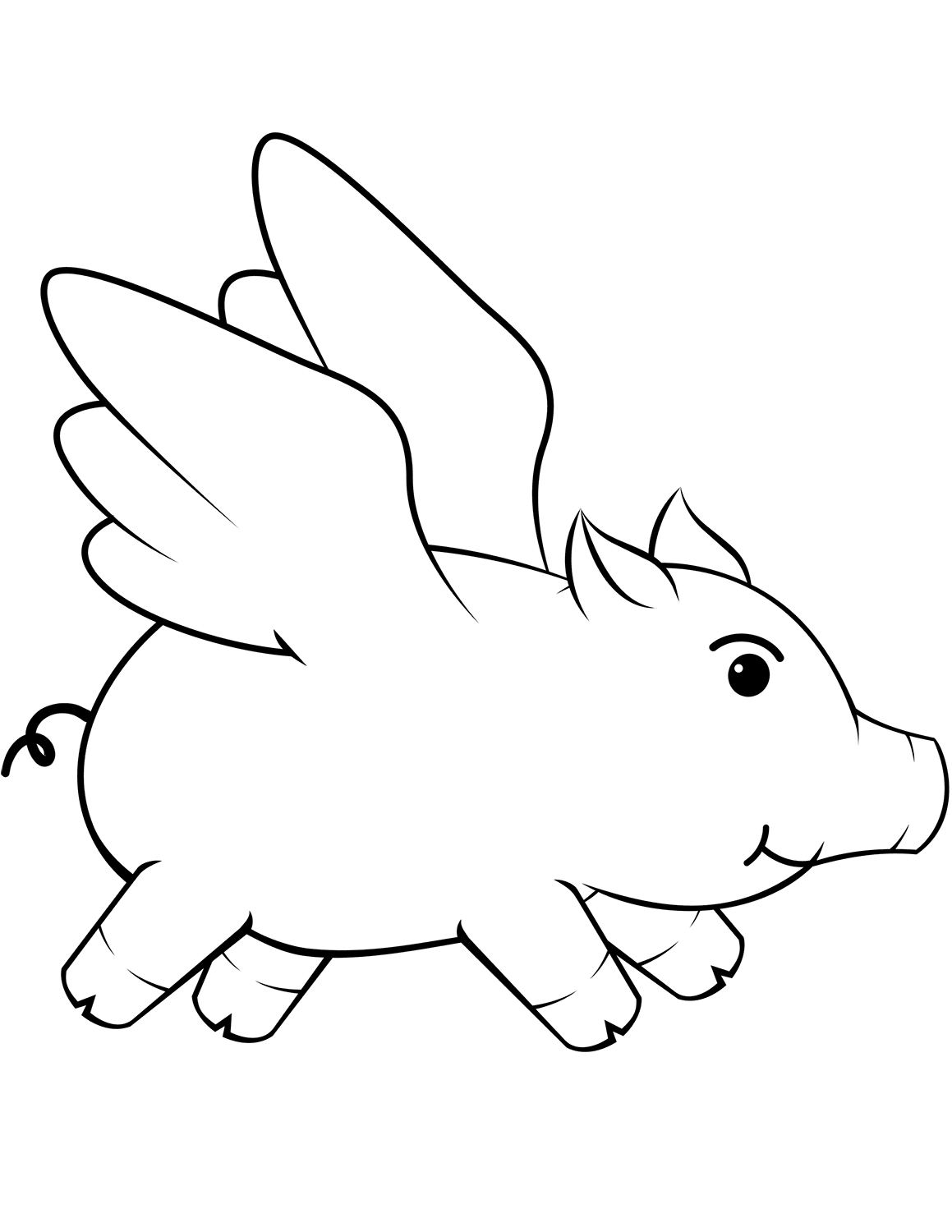 Flying Pig Coloring Page ColouringPages