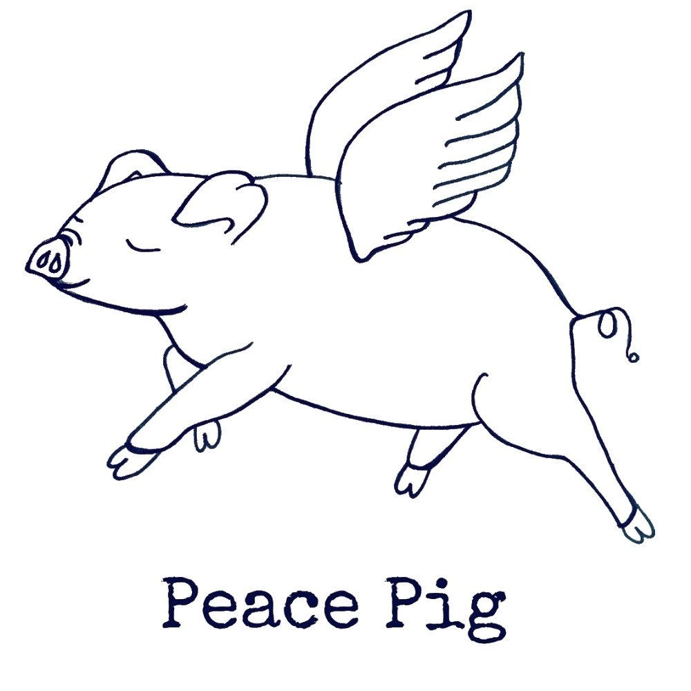 Flying Pig Printable Coloring Page