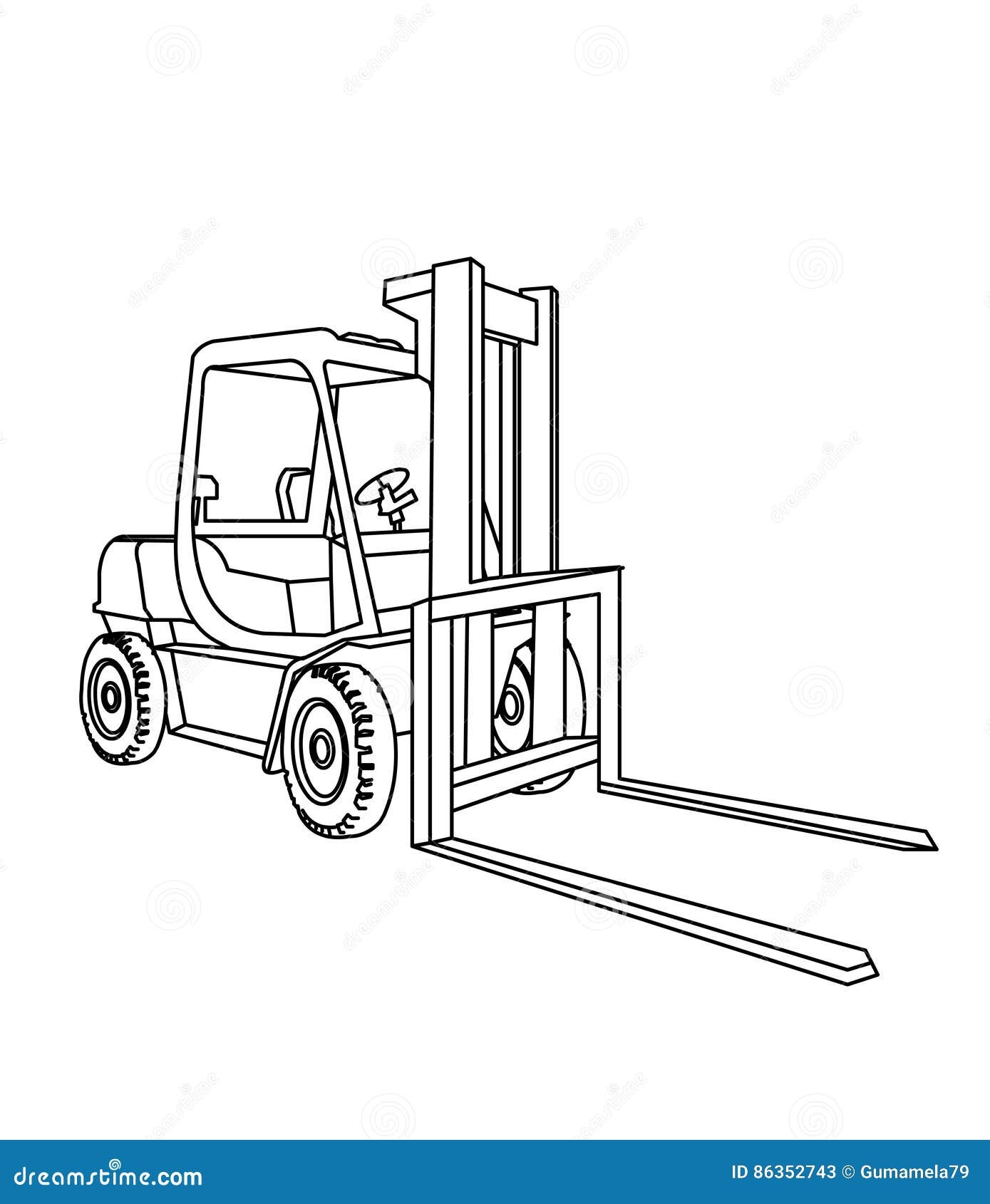 Printable Forklift Coloring Pages