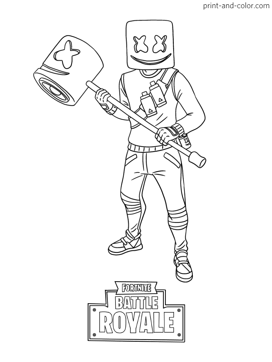 Printable Fortnite Marshmello Coloring Pages