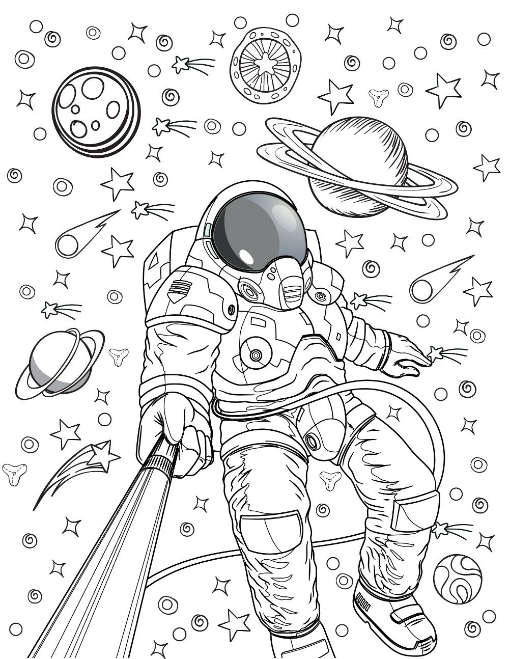 Free ASTRONAUT SPACE Coloring Pages For Download Printable PDF VerbNow