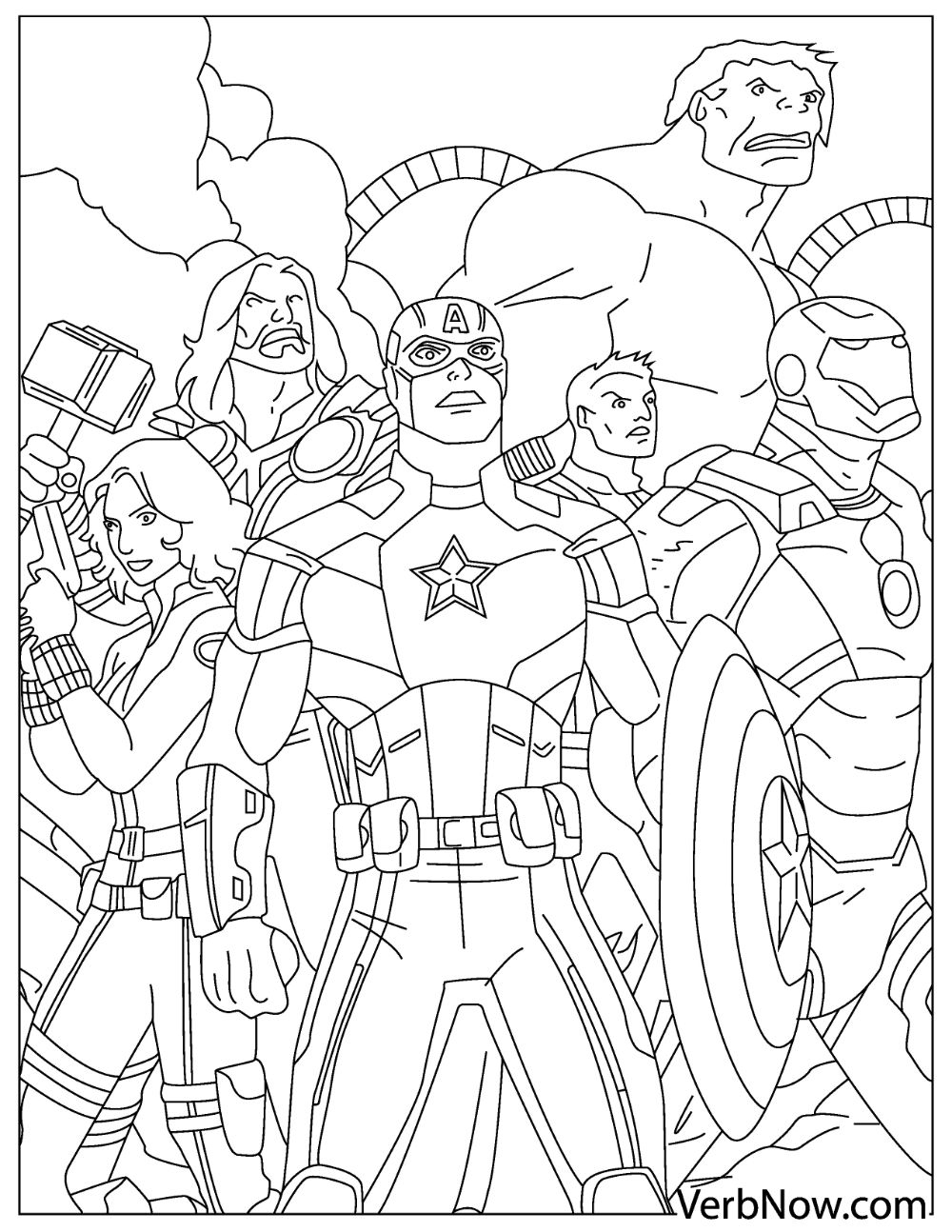 Free AVENGERS Coloring Pages Your Kids Will Love Download PDFs VerbNow