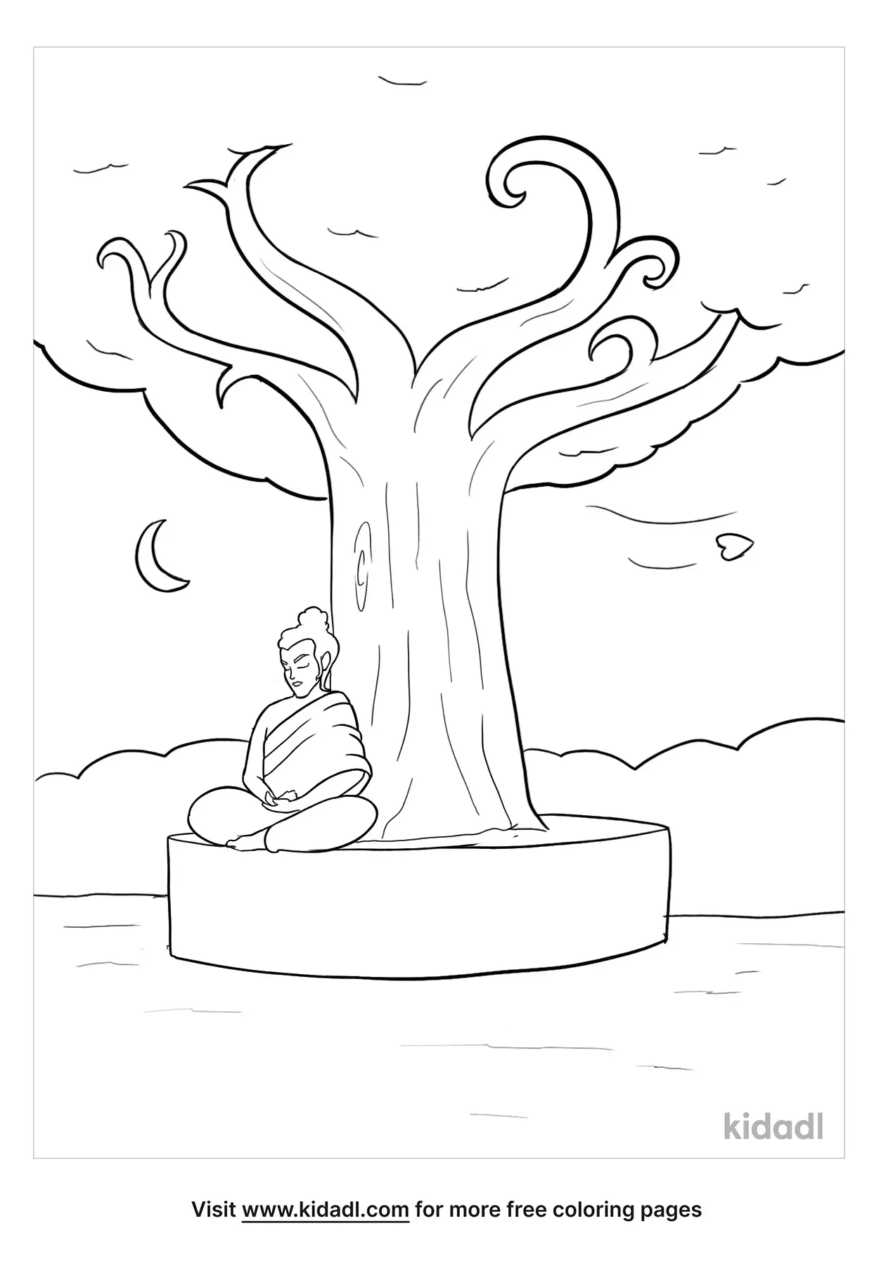 Free Bodhi Tree Coloring Page Coloring Page Printables Kidadl