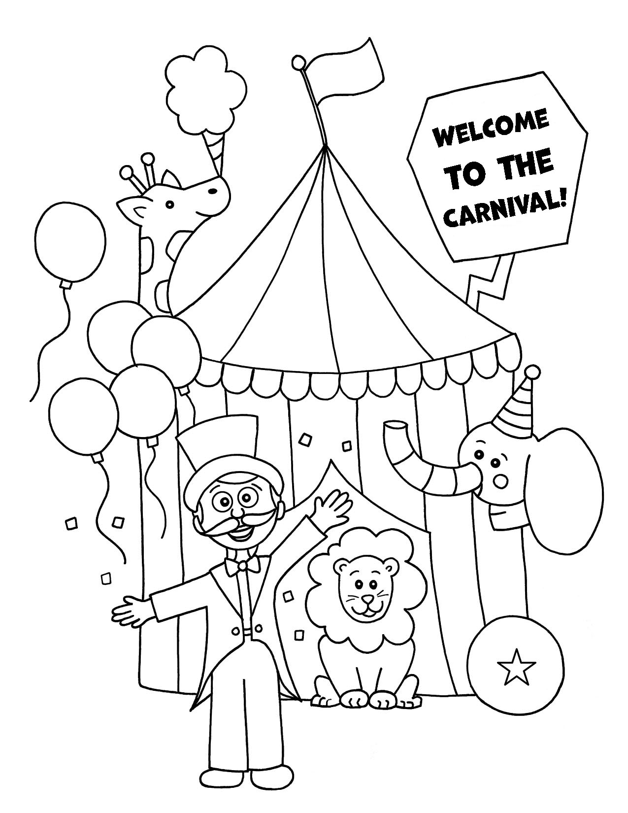 Free Carnival Coloring Pages The Hollydog Blog