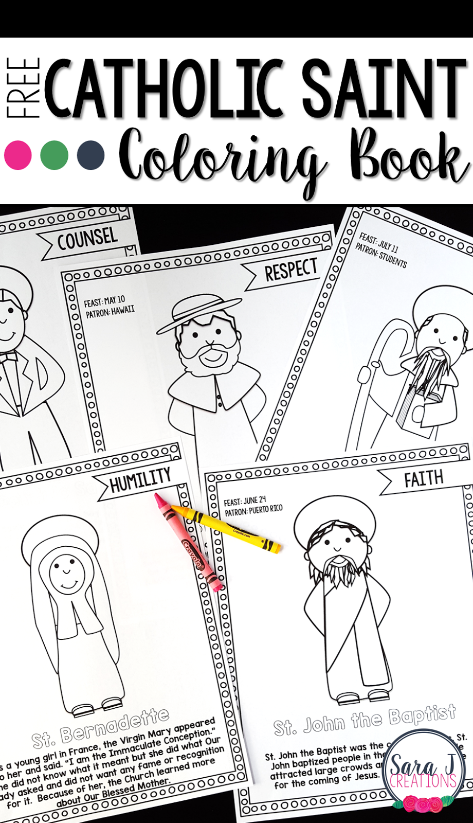 Free Catholic Saint Coloring Book Classroom Freebies Bloglovin