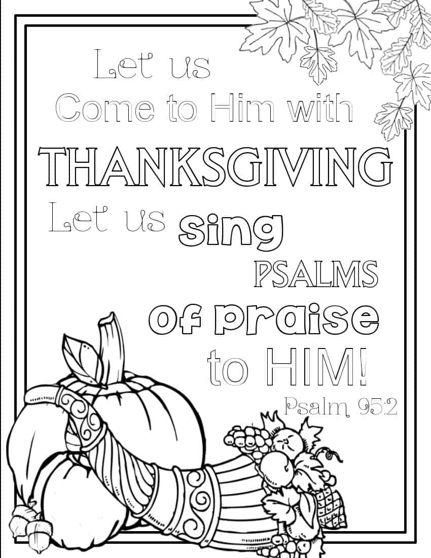Free Christian Thanksgiving Coloring Pages