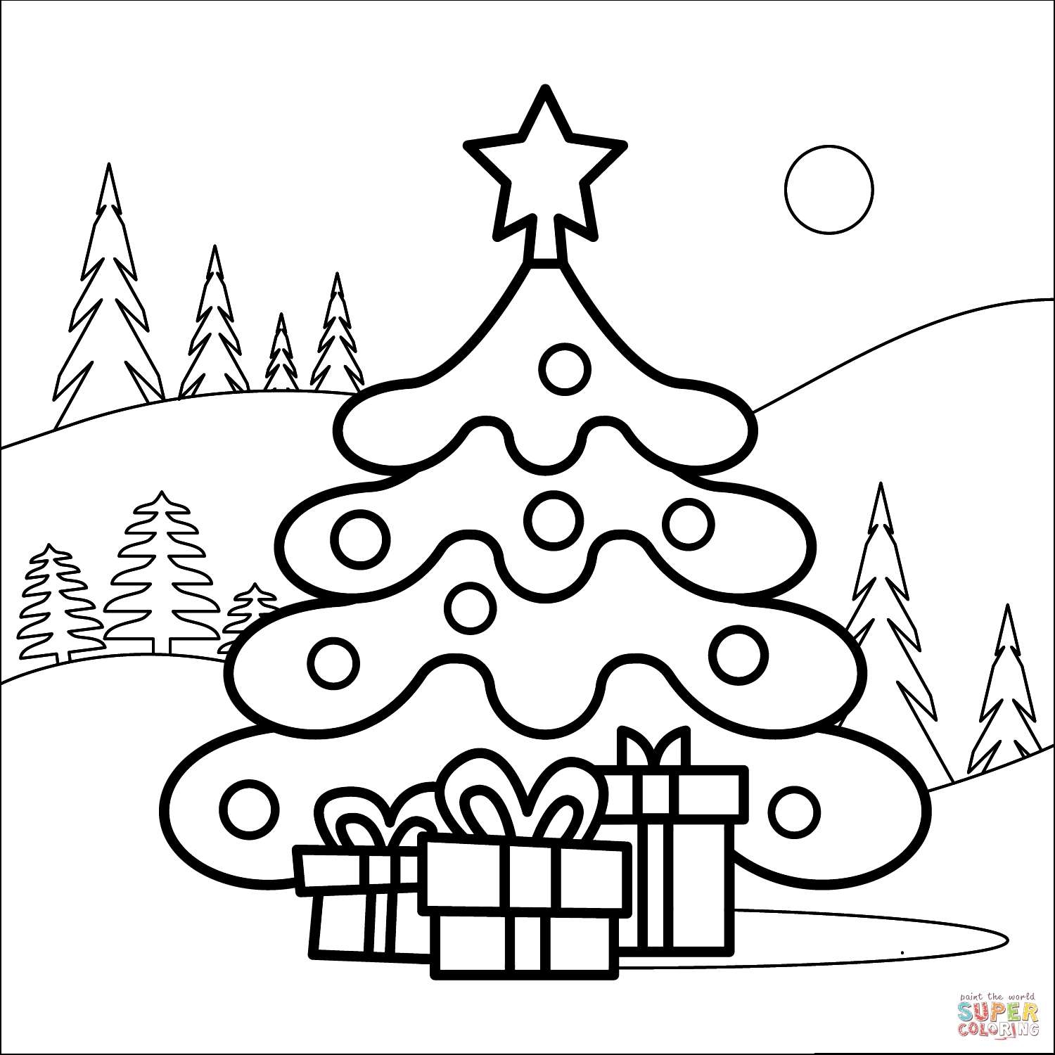 Printable Coloring Pages Christmas Tree