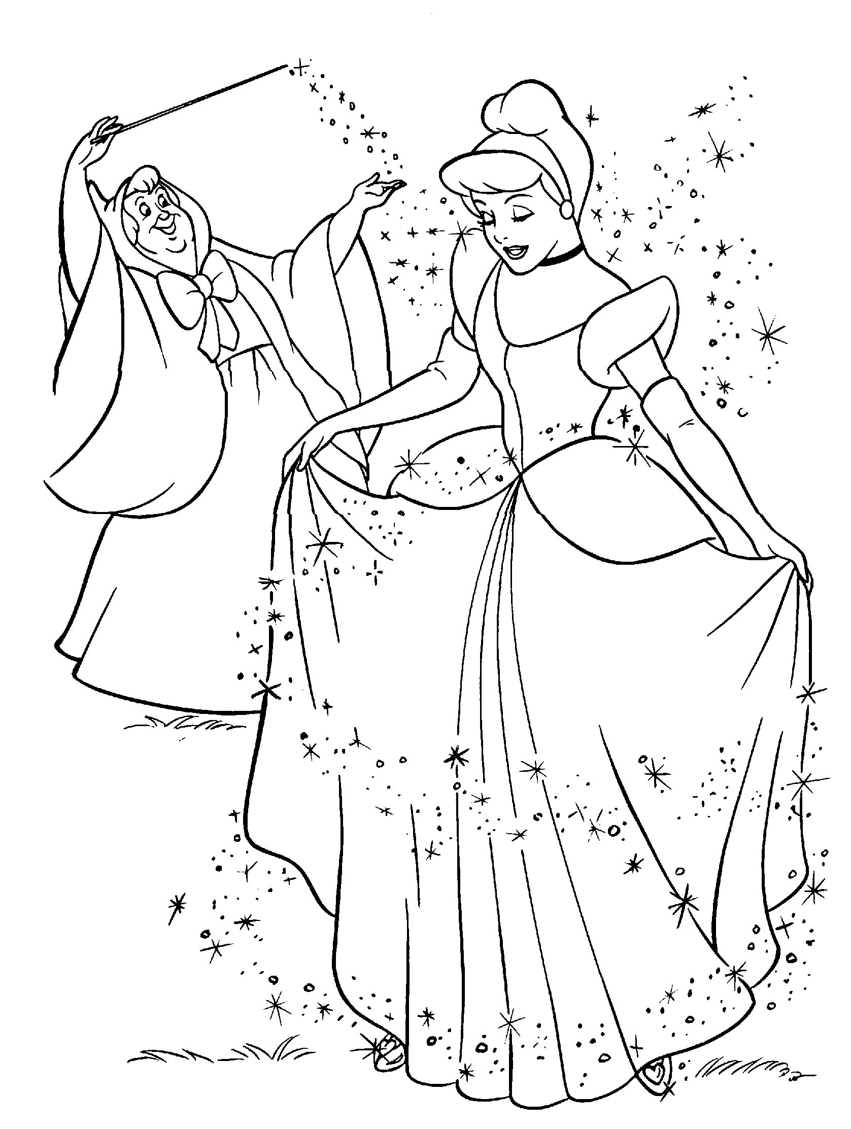 Free Cinderella Coloring Page To Color Cinderella Coloring Pages For Kids