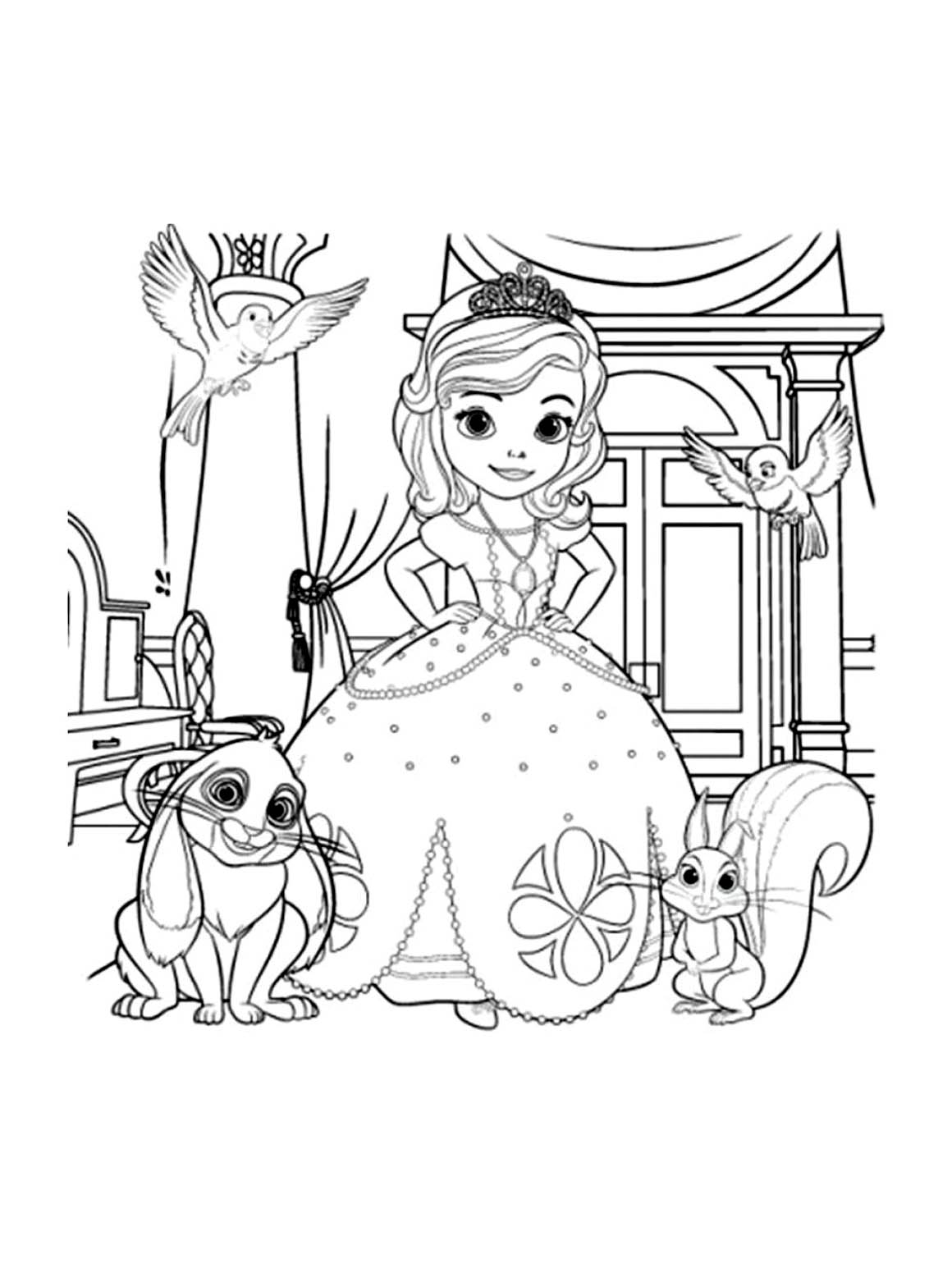 Free Coloring Page Of Princess Sofia Disney Sofia The First Coloring Pages