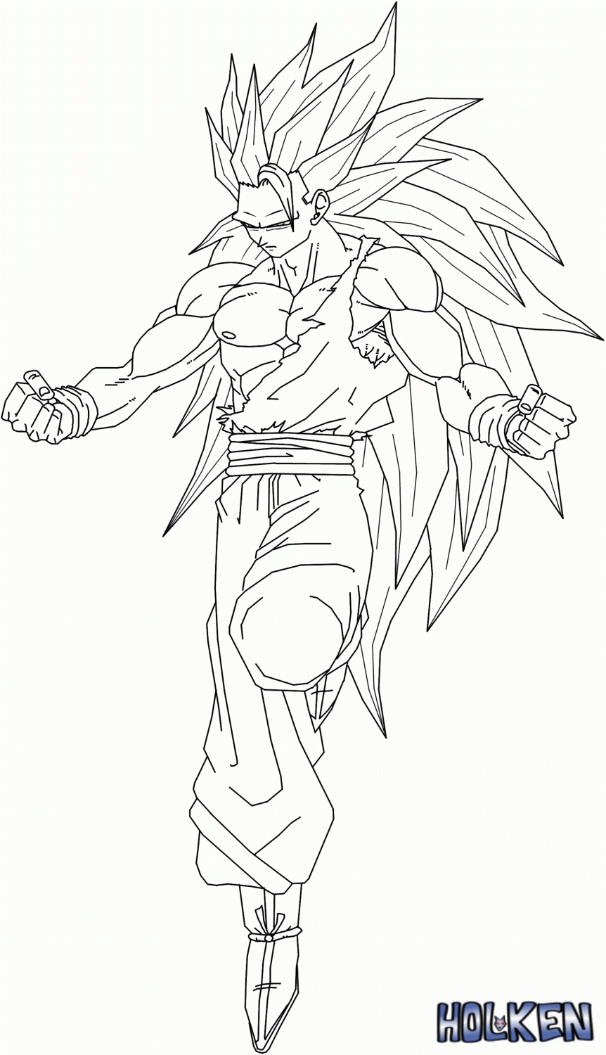 Free Coloring Pages Of Goku Super Saiyan 3 Coloring Home