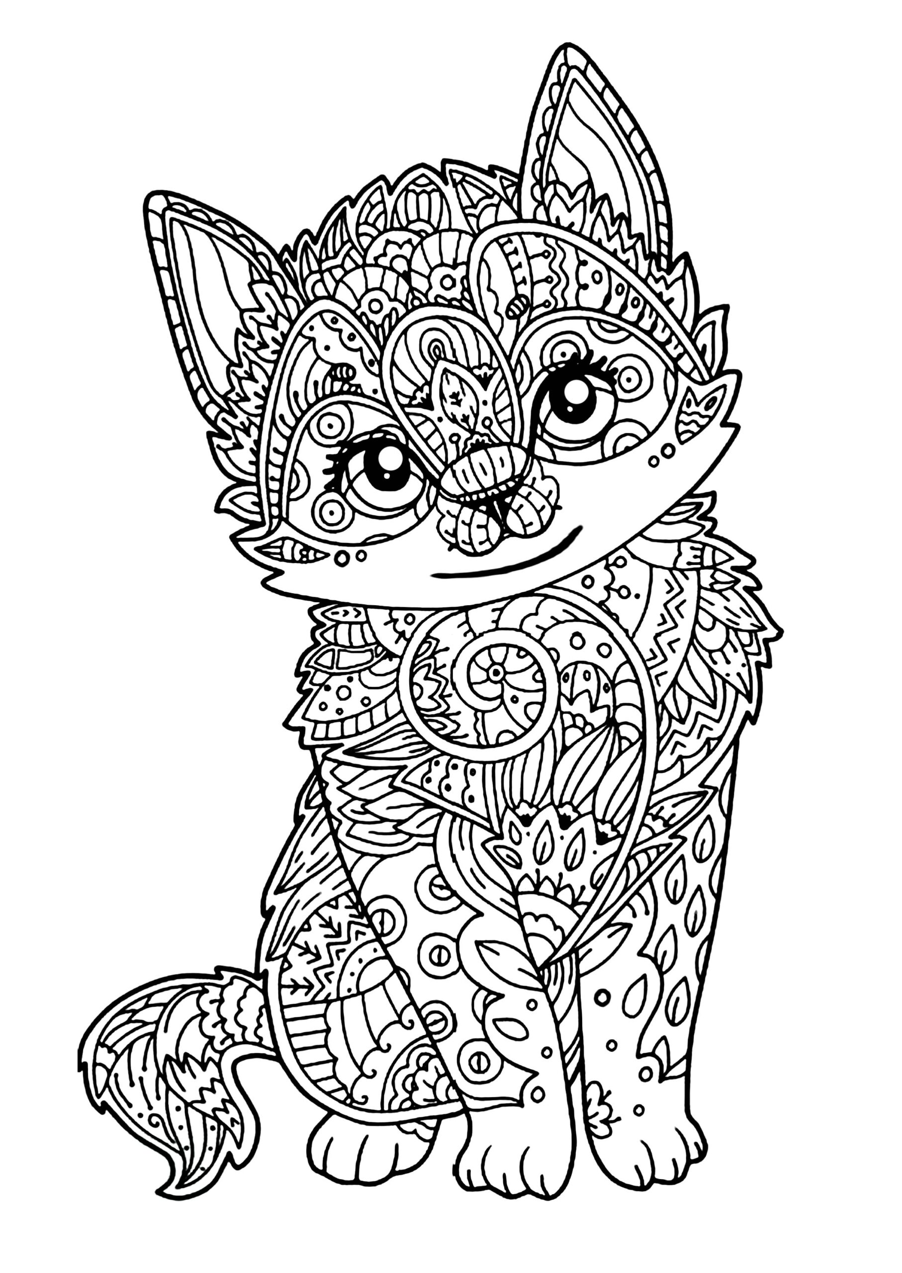 Free Printable Cat Coloring Page