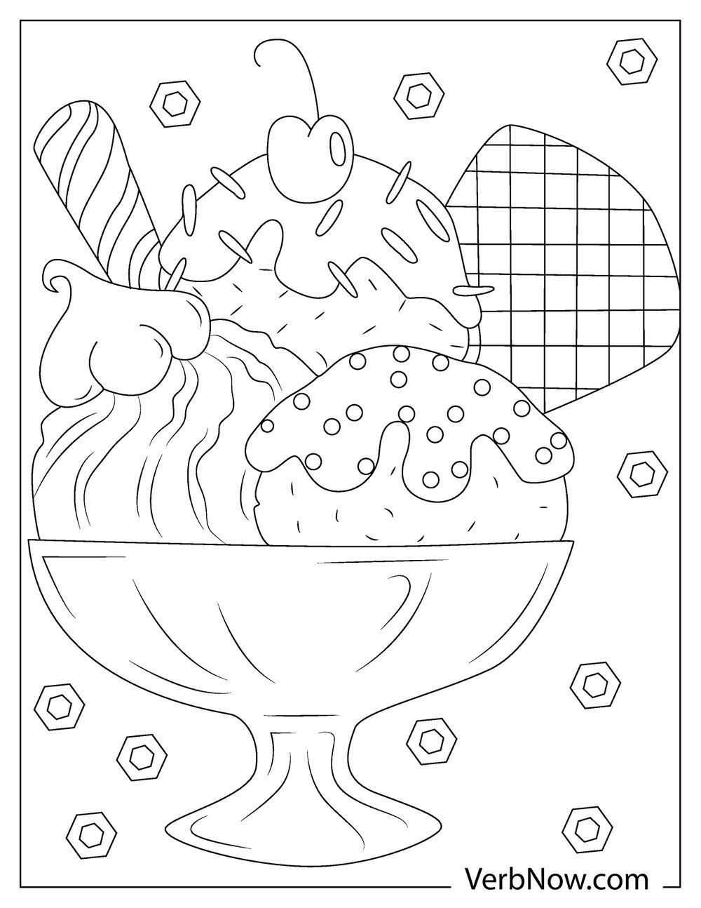 Free DESSERTS Coloring Pages For Download Printable PDF