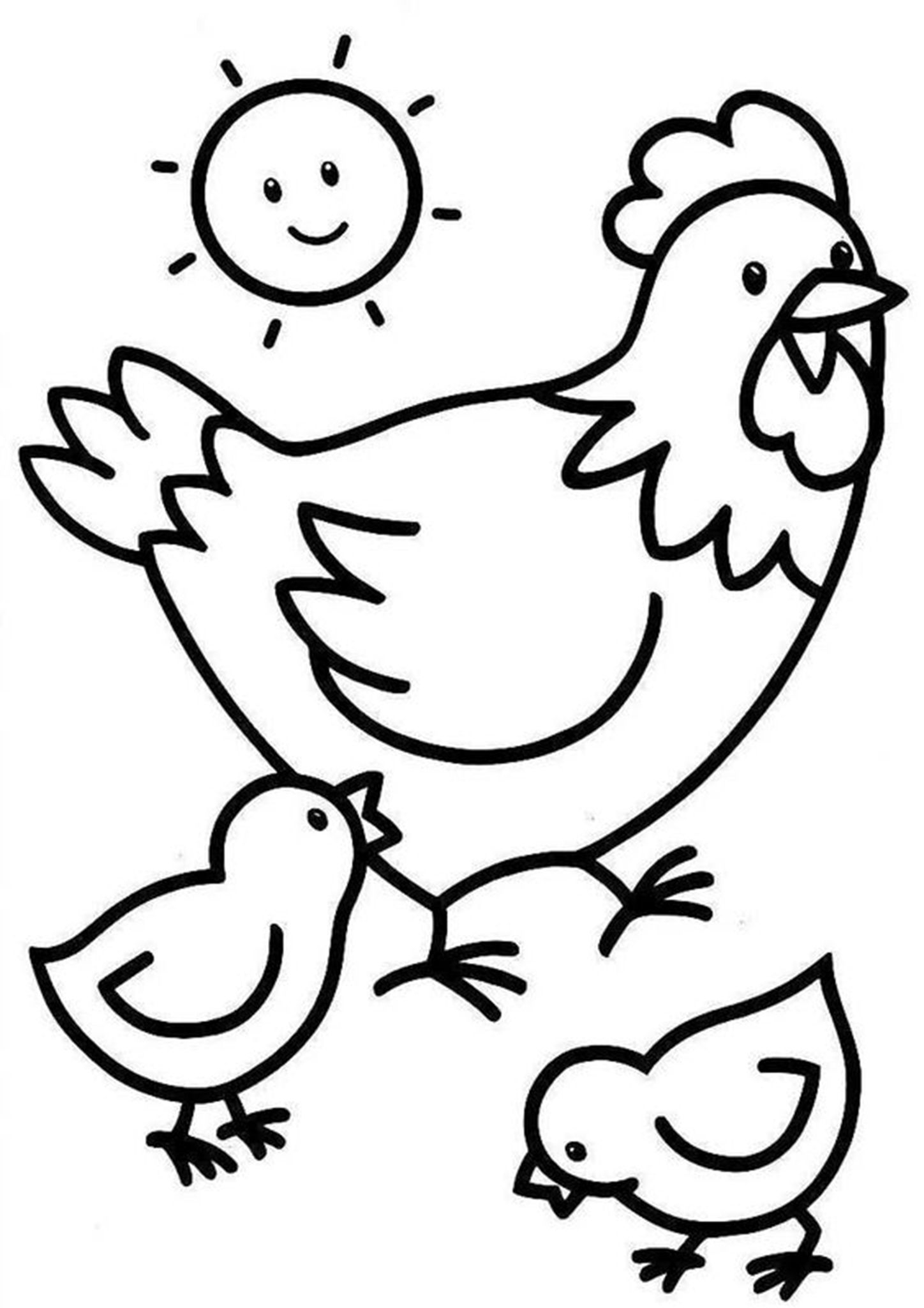 Free Easy To Print Chicken Coloring Pages Farm Coloring Pages Chicken Coloring Pages