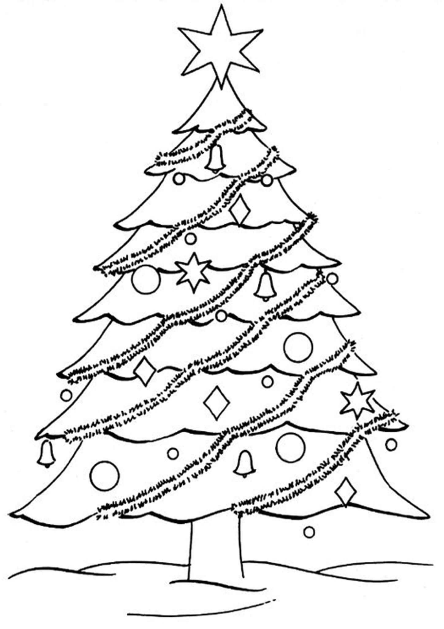 Free Easy To Print Christmas Tree Coloring Pages Christmas Tree Drawing Christmas Coloring