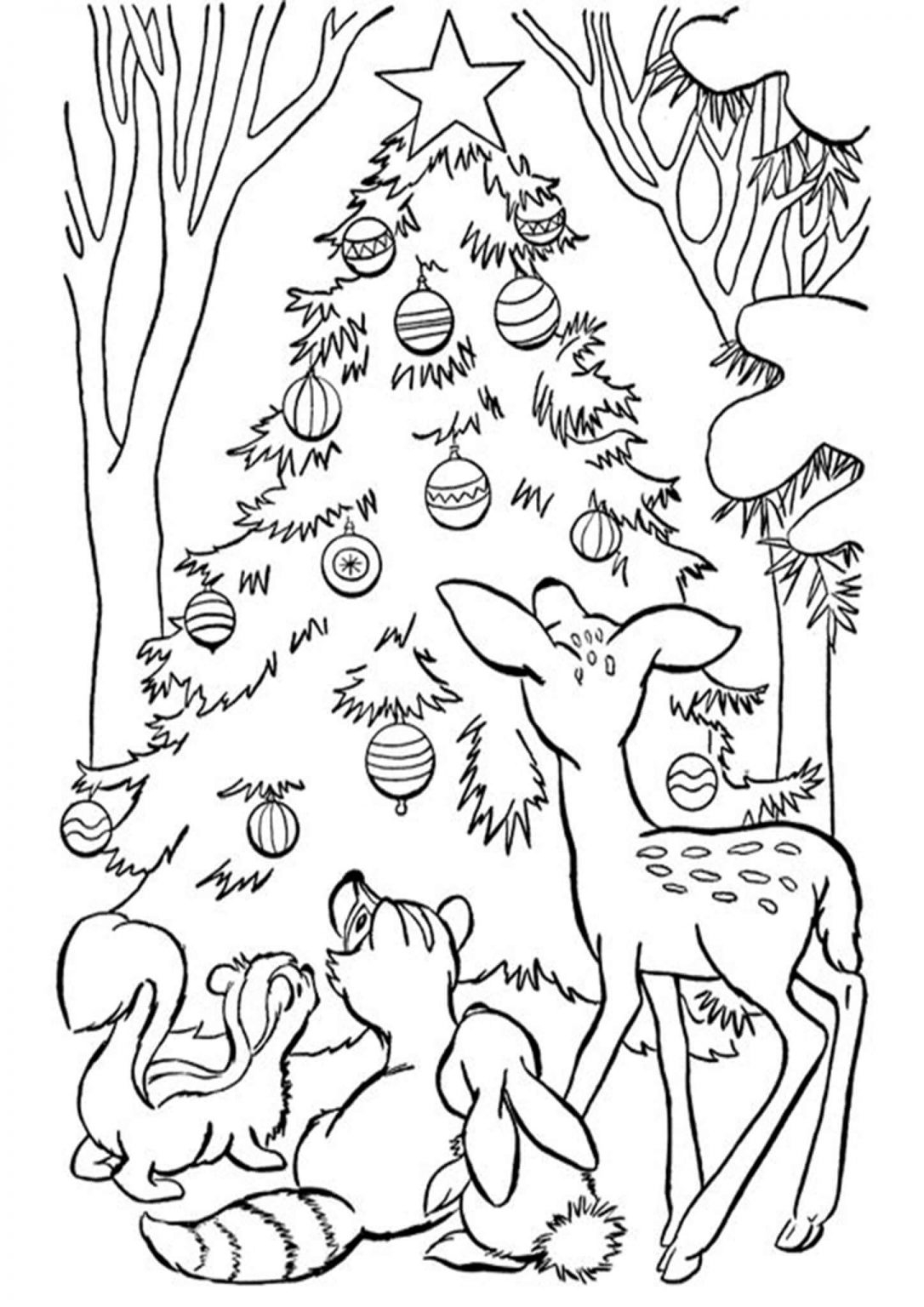 Christmas Animal Coloring Pages Printable