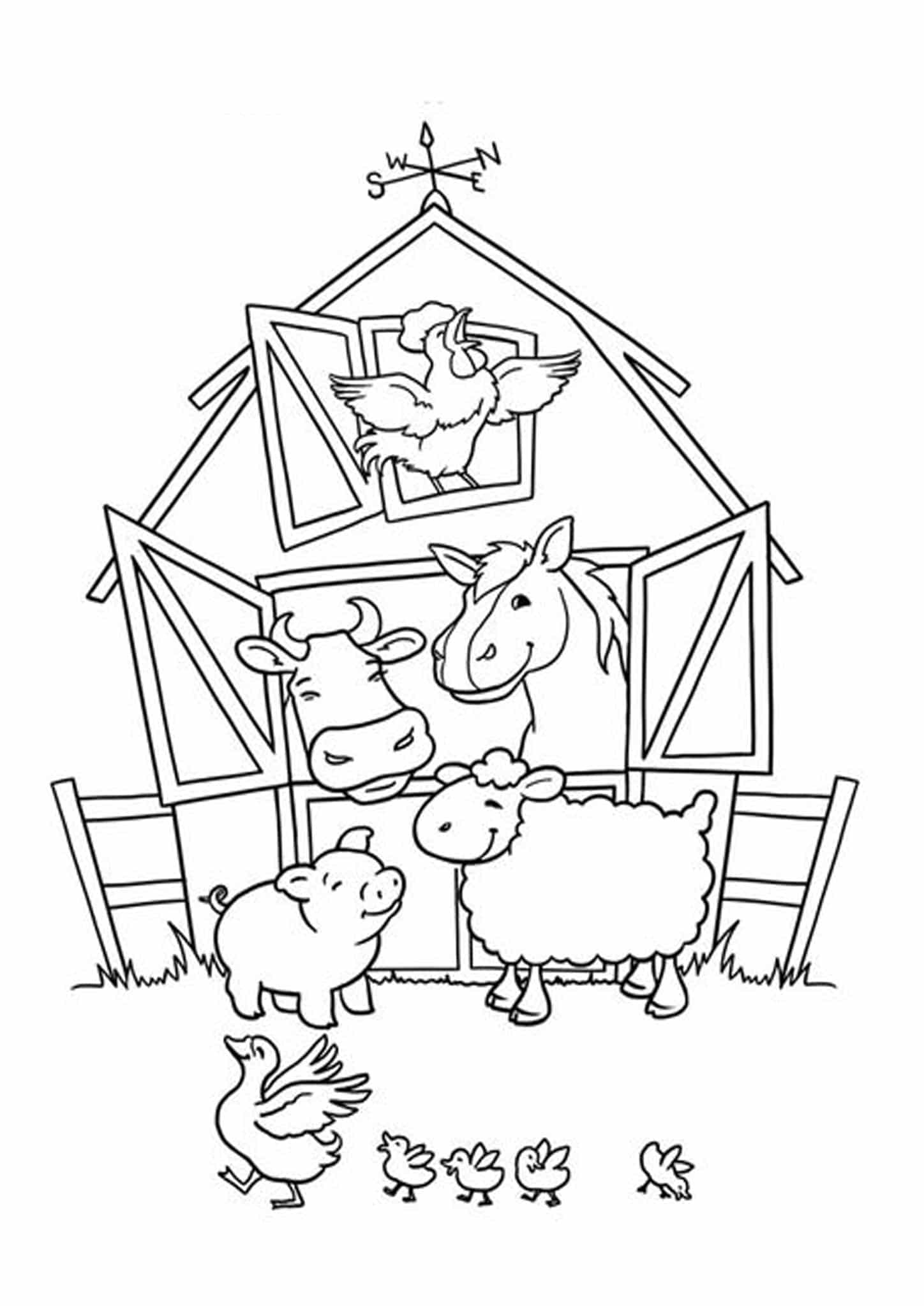 Printable Farm Animal Coloring Pages