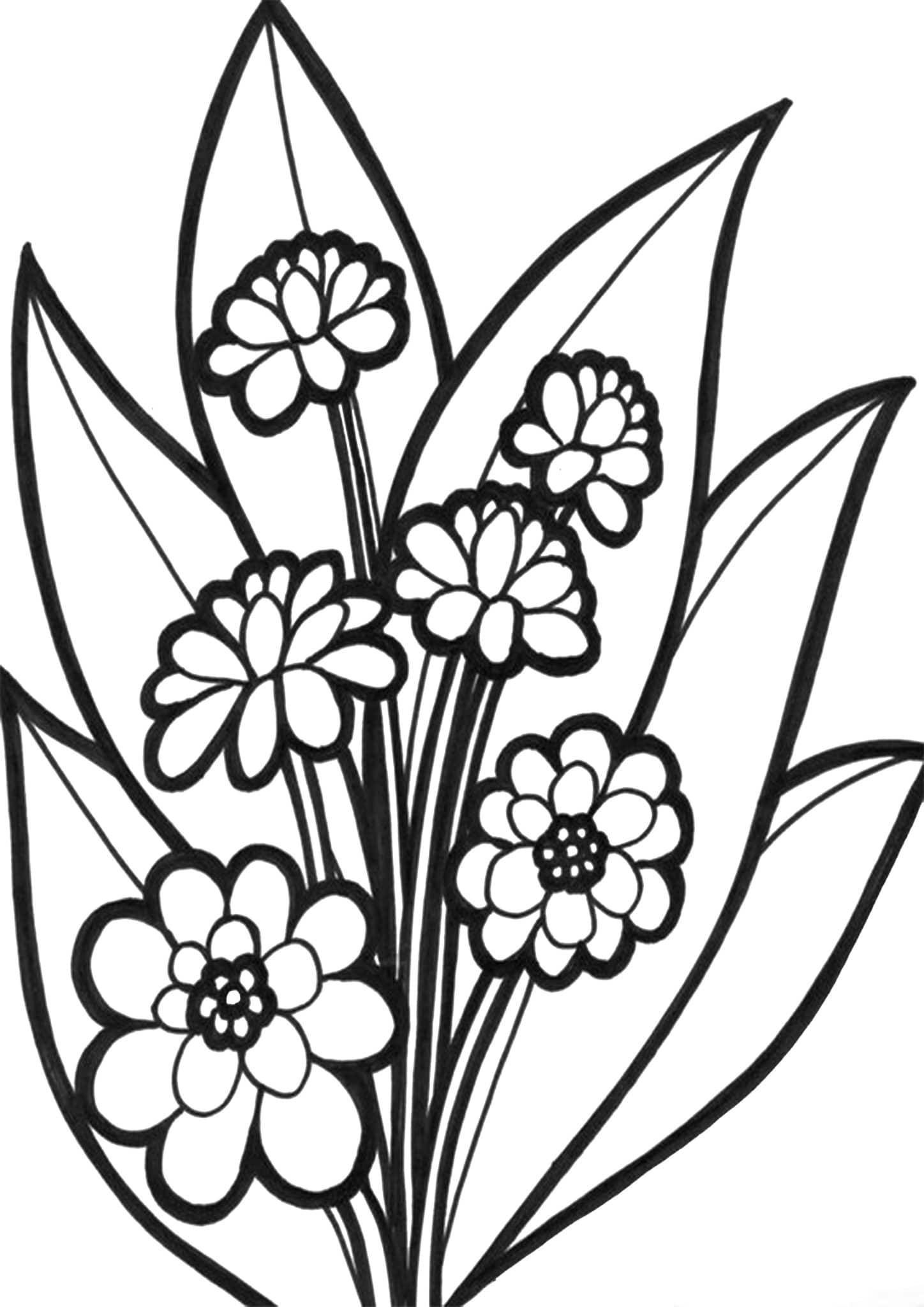 Easy Flower Printable Coloring Pages