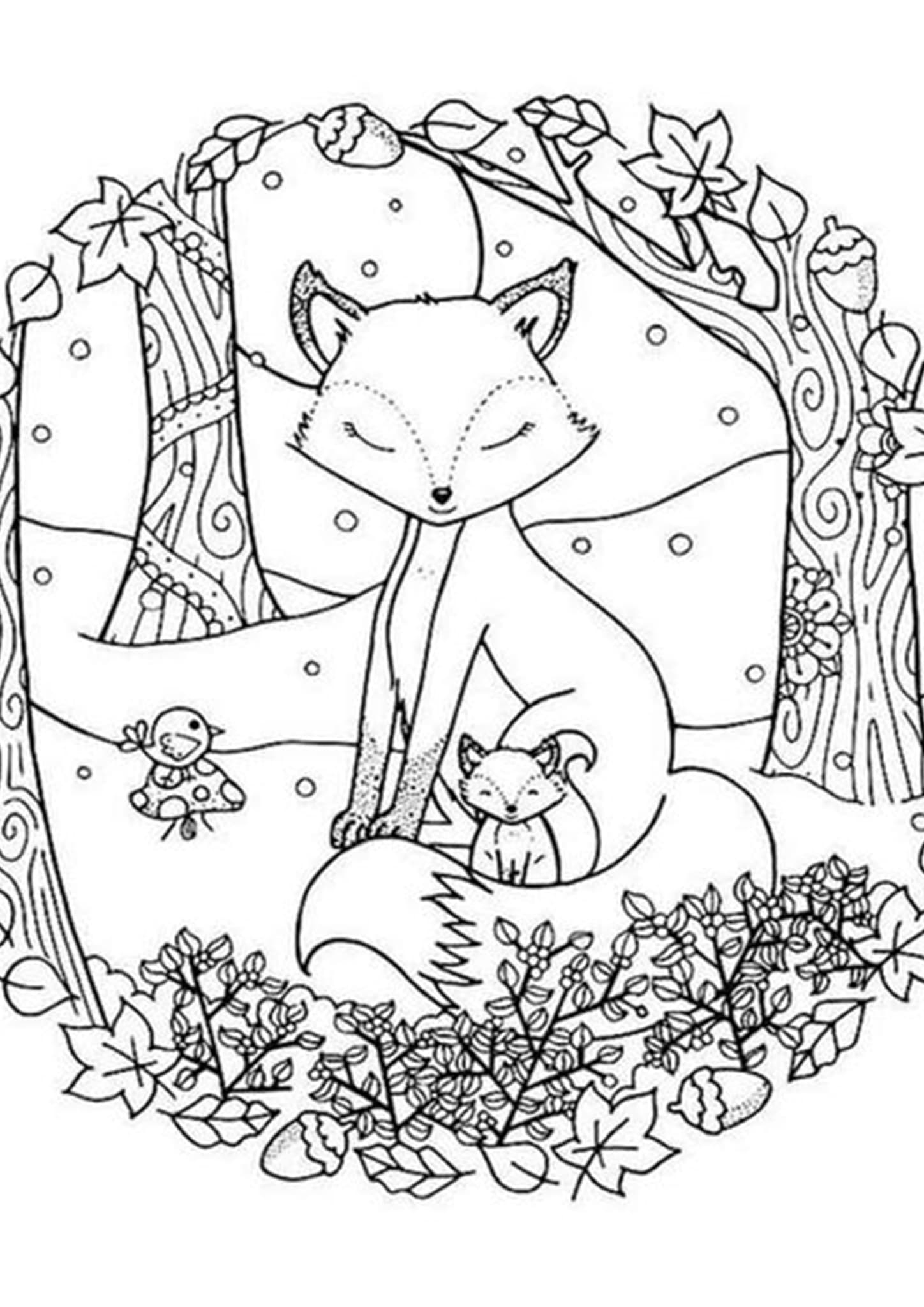 Fox Printable Coloring Pages
