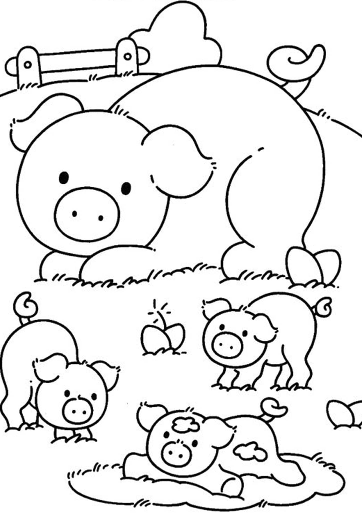 Free Easy To Print Pig Coloring Pages Farm Coloring Pages Farm Animal Coloring Pages