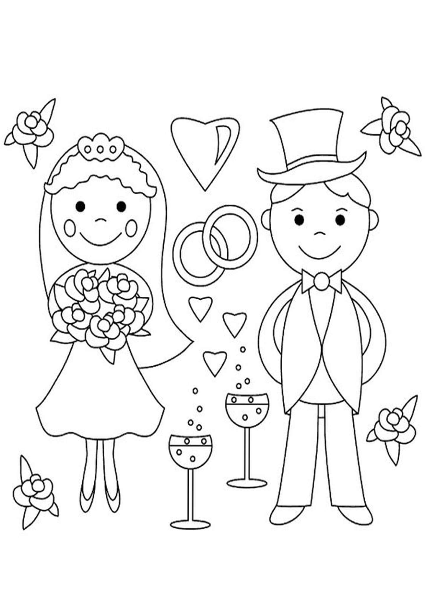 Printable Wedding Coloring Pages