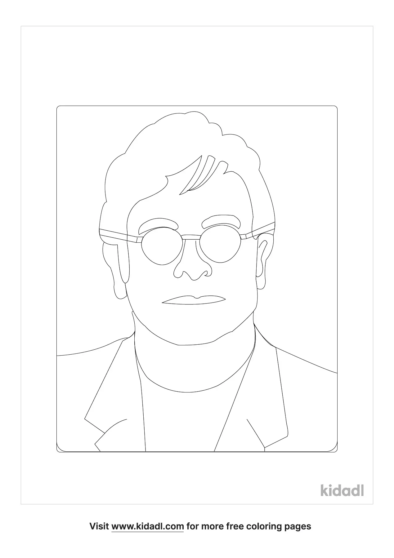 Free Elton John Coloring Page Coloring Page Printables Kidadl