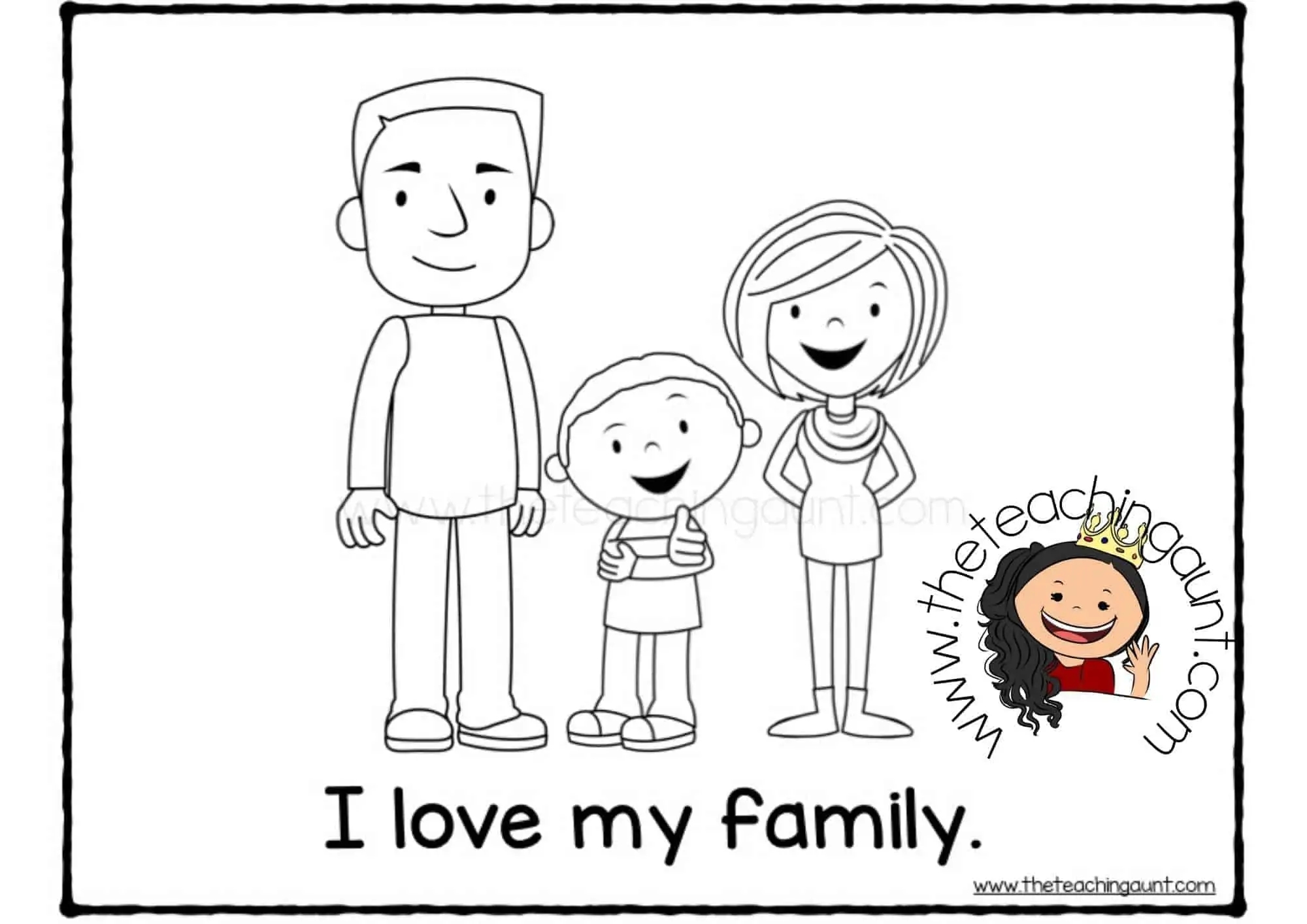 Family Coloring Pages Printable