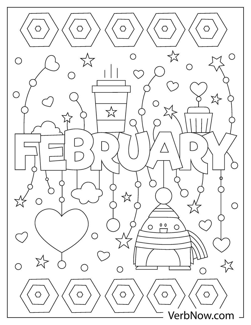 Free FEBRUARY Coloring Pages For Download Printable PDF