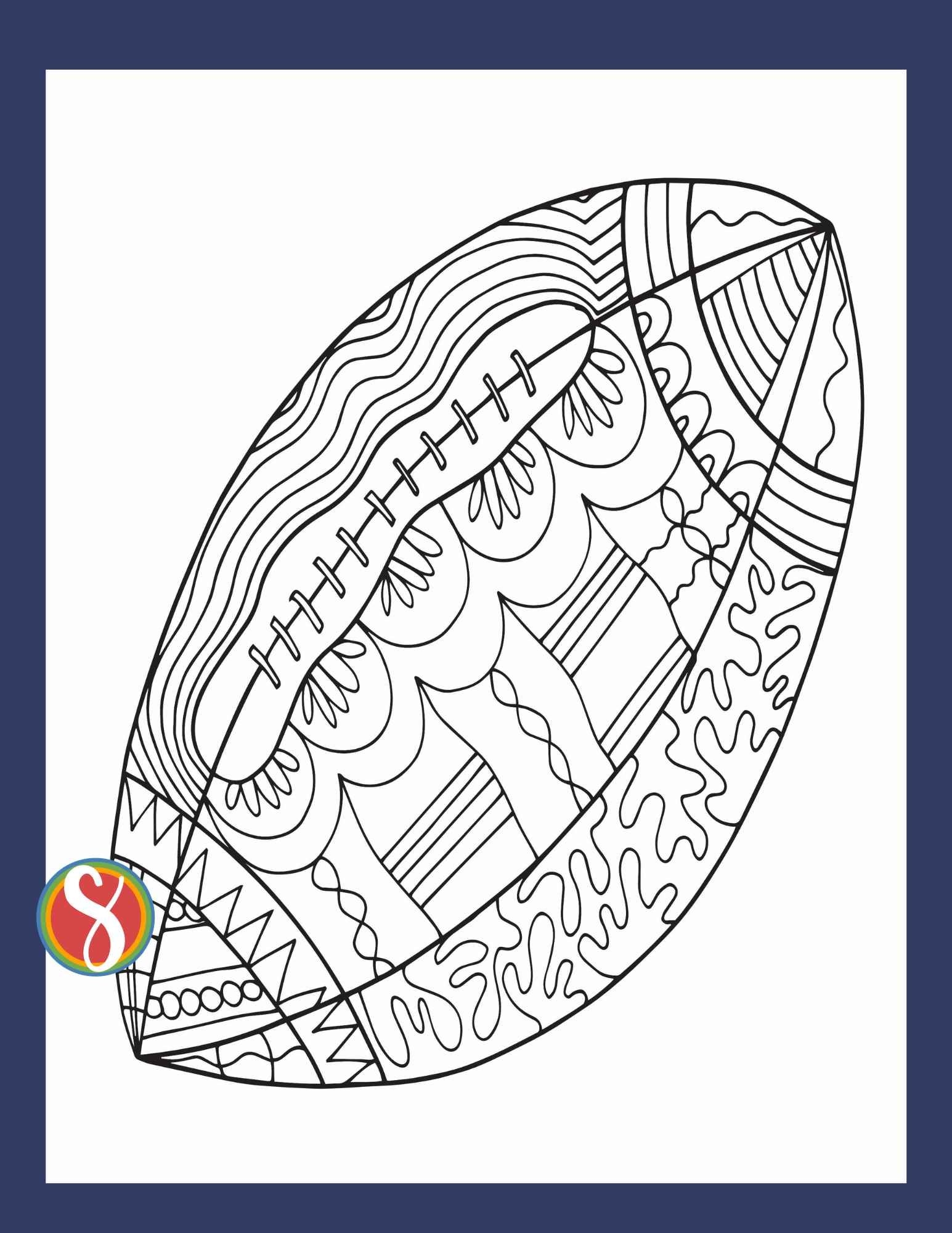 Free Football Coloring Pages Stevie Doodles