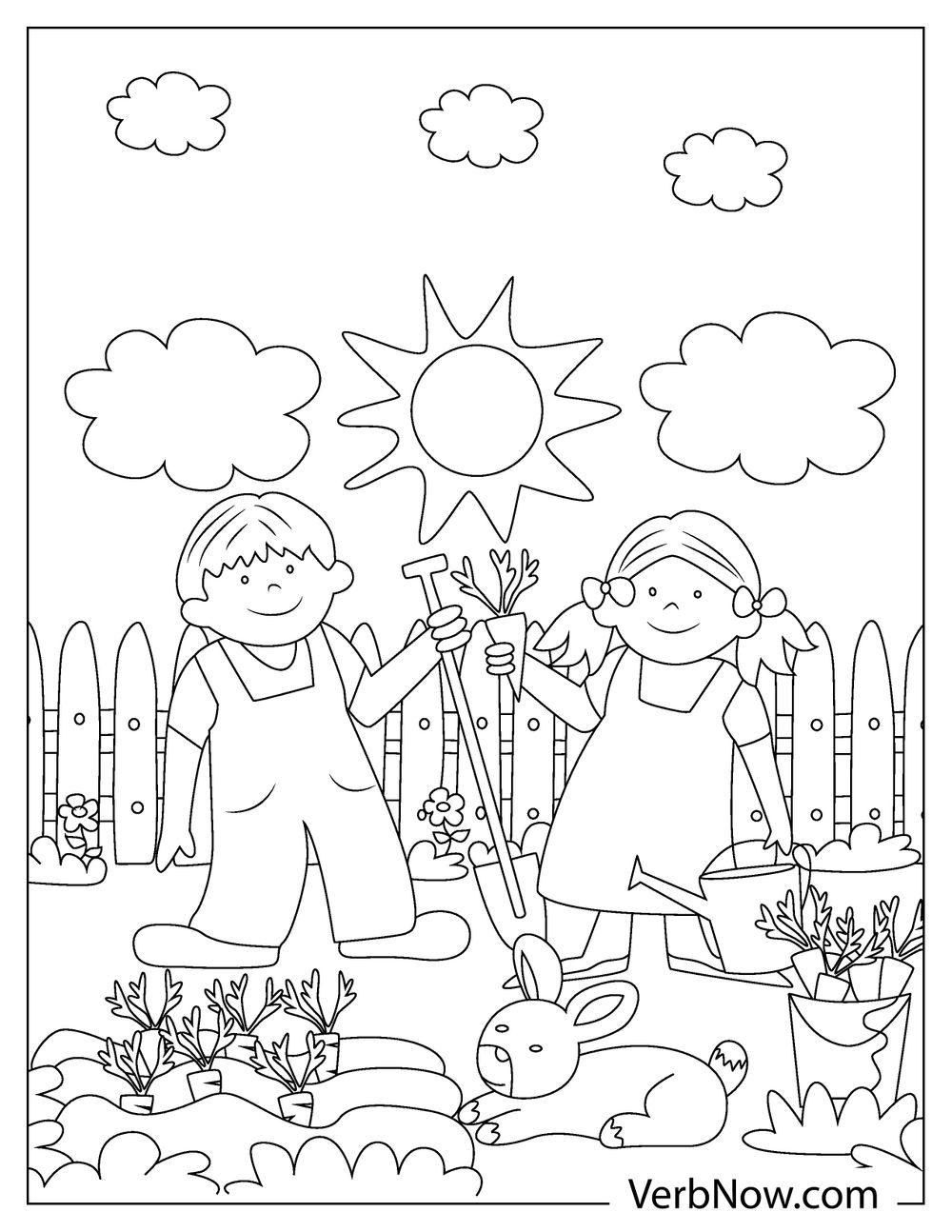 Free GARDEN Coloring Pages For Download Printable PDF