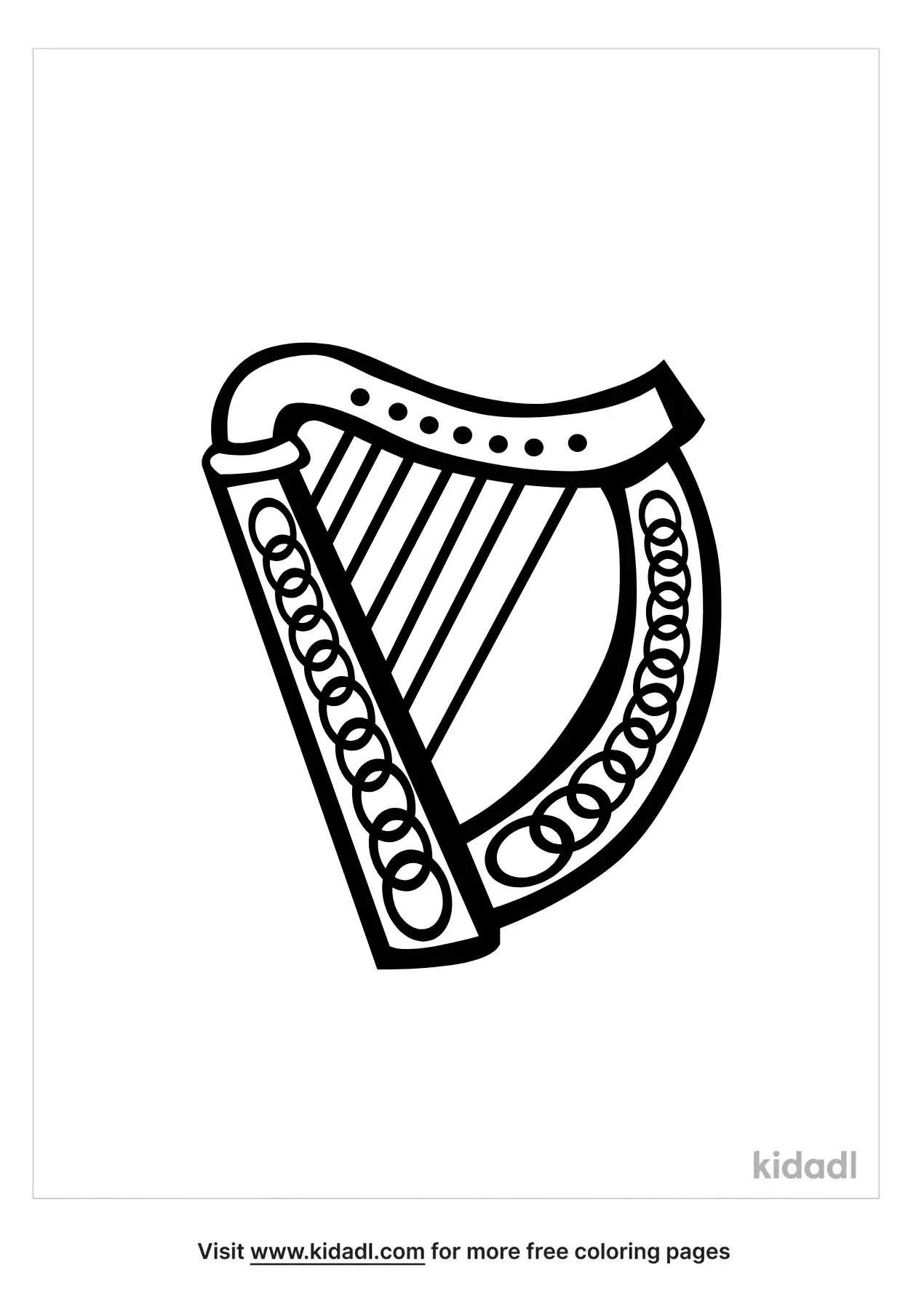 Free Harp Coloring Page Coloring Page Printables Kidadl