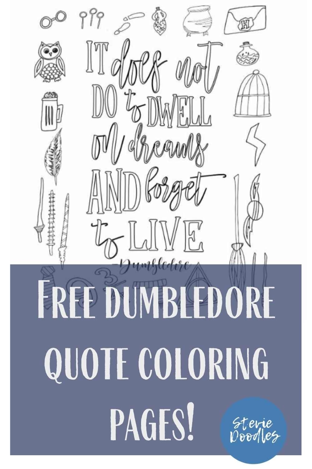 Free Harry Potter Quote Coloring Pages Dumbledore Stevie Doodles