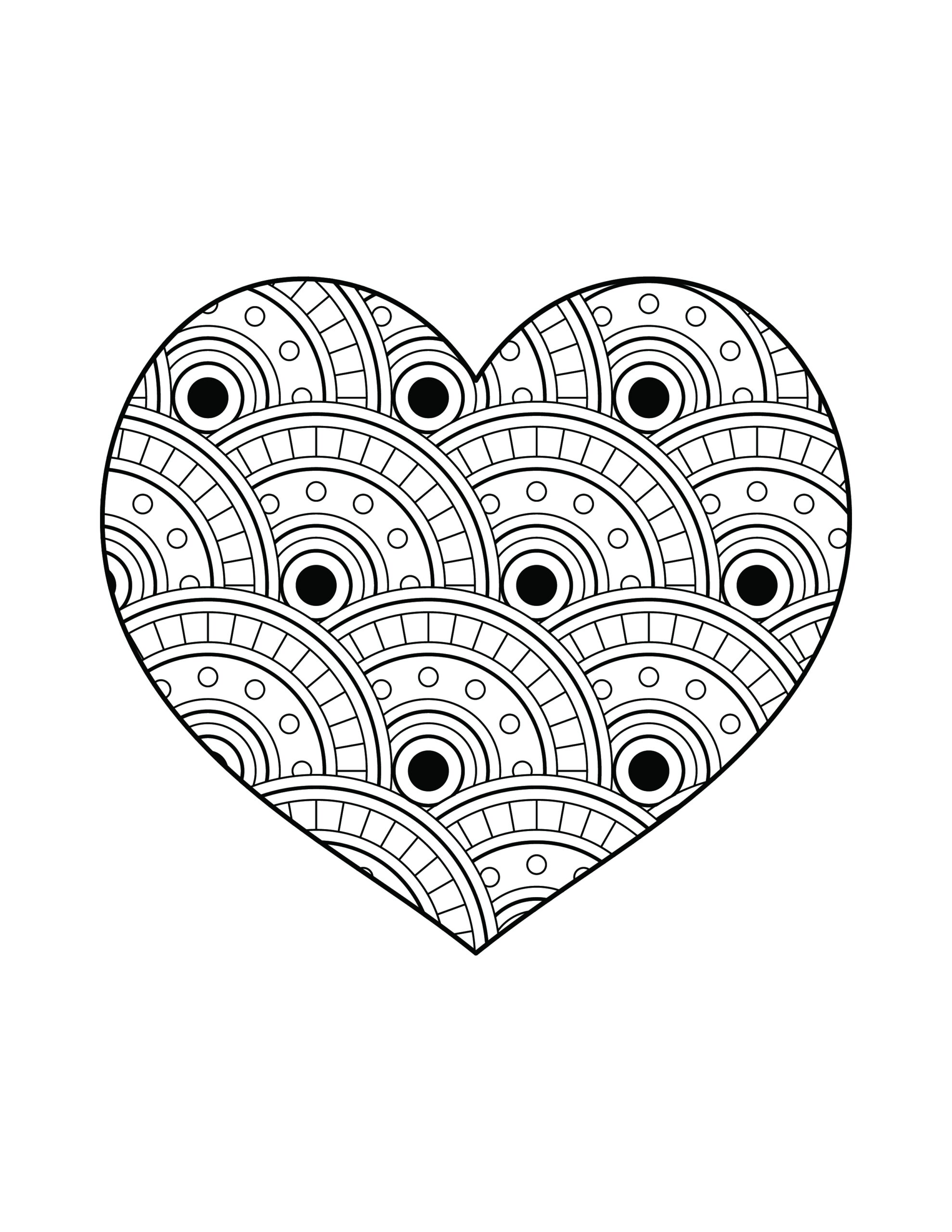 Mandala Heart Printable Coloring Page