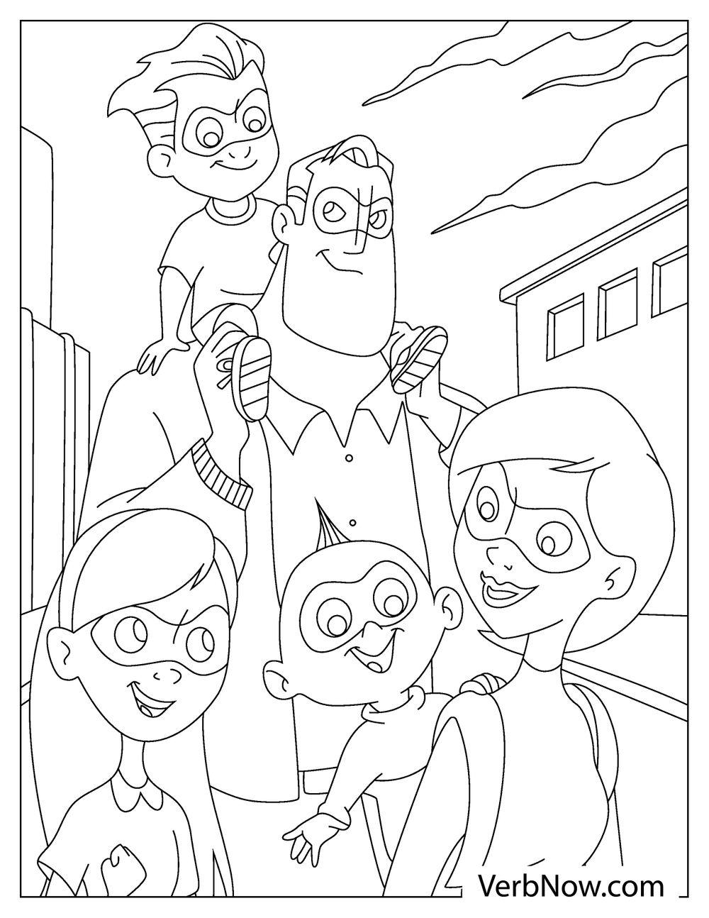 Free INCREDIBLES Coloring Pages For Download Printable PDF 