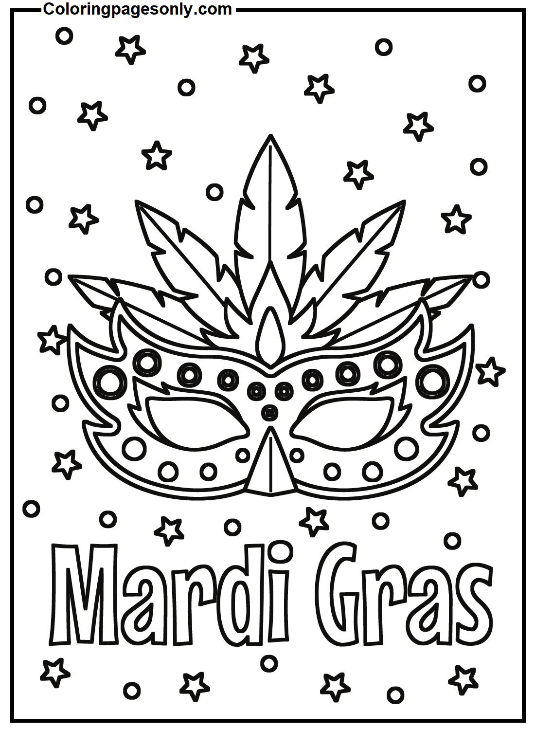 Mardi Gras Color Pages Printable