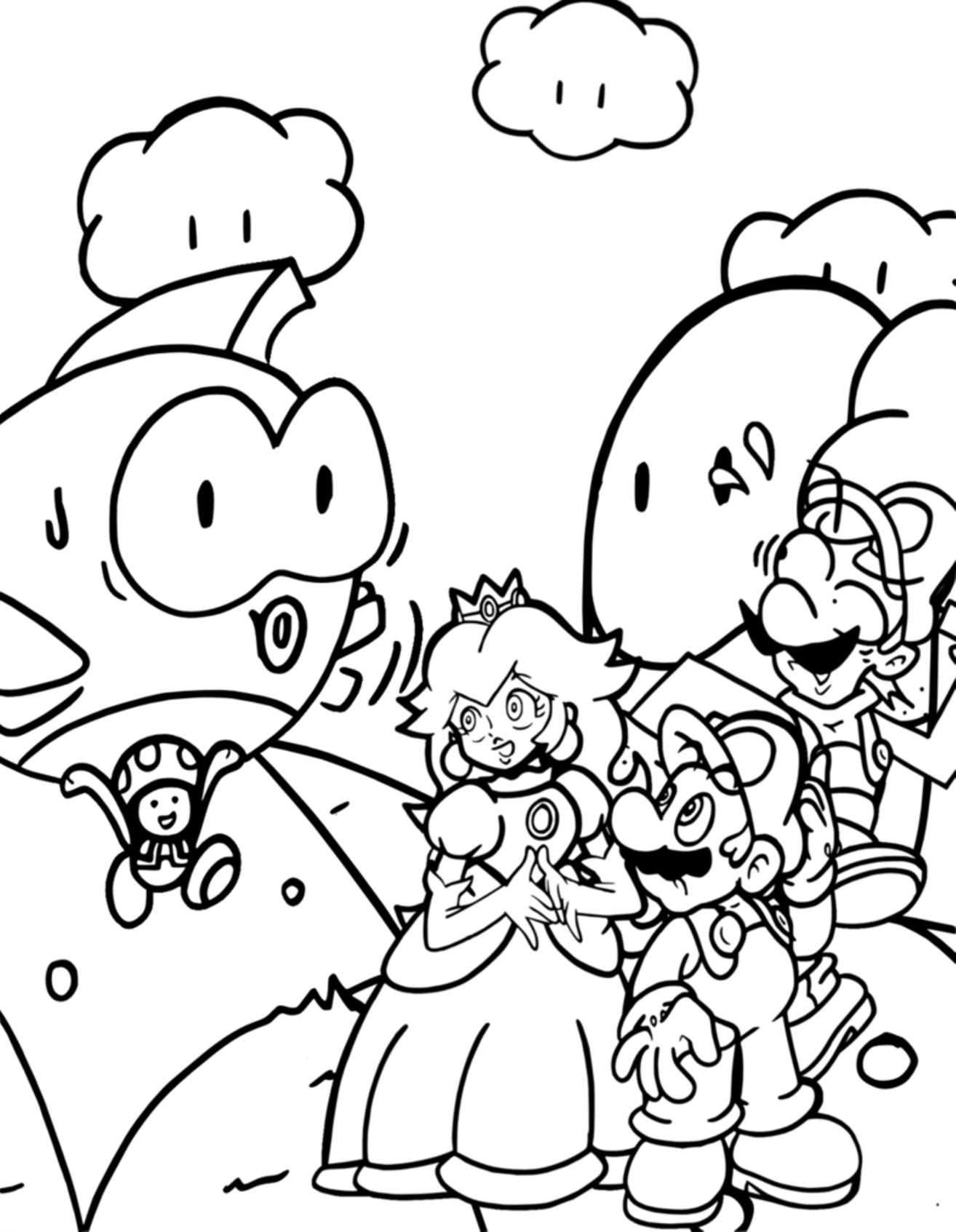 Mario Bros Printable Coloring Pages