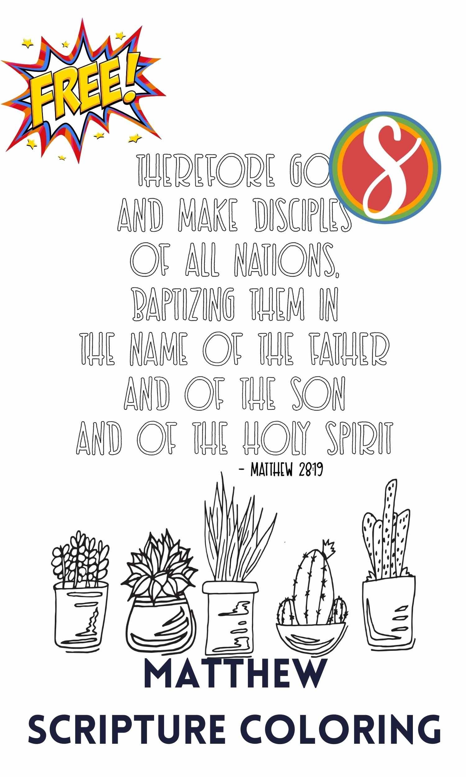 Free Matthew Scripture Coloring Pages Stevie Doodles Free Printable Coloring Pages