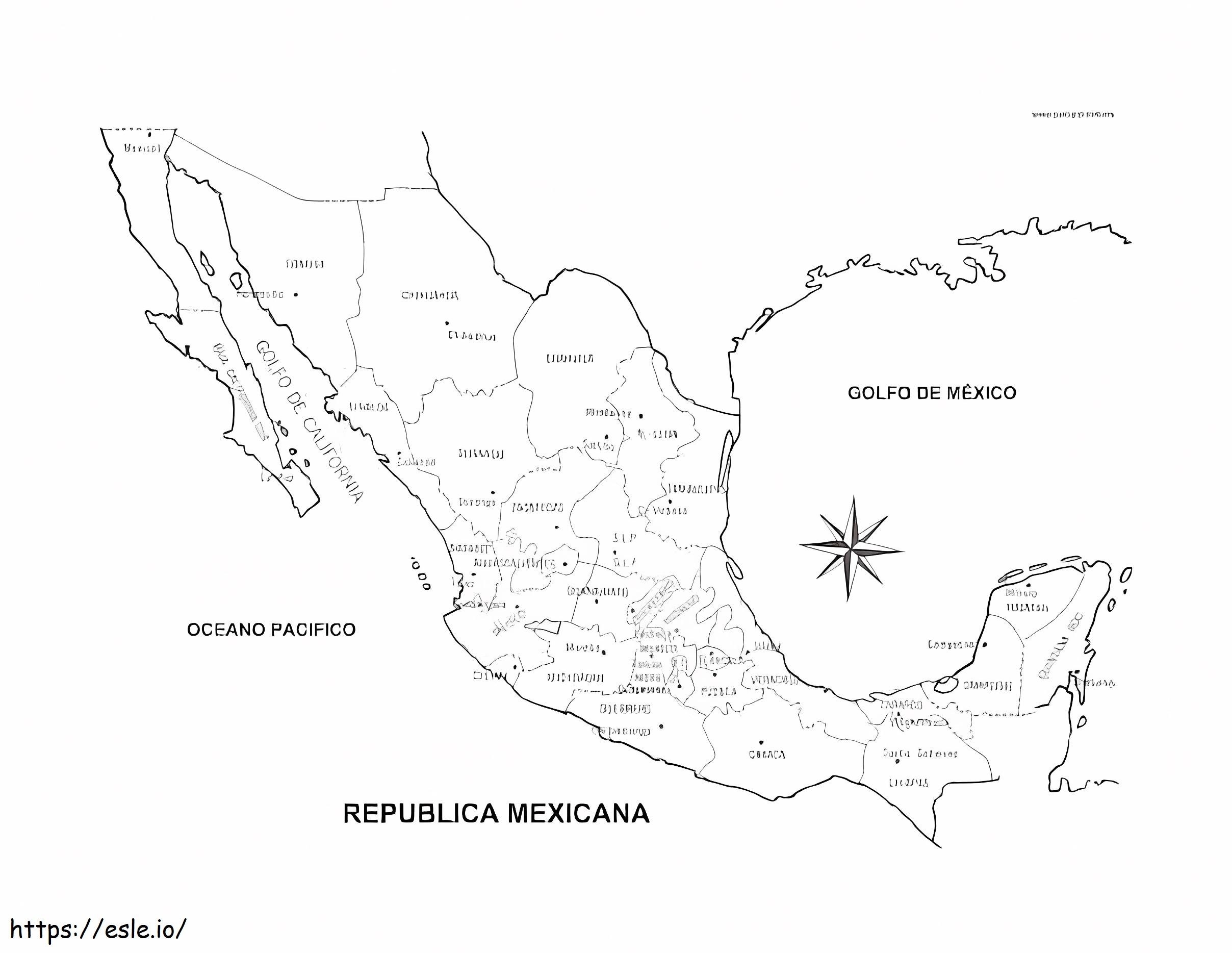 Free Mexico Map For Coloring Students Coloring Page