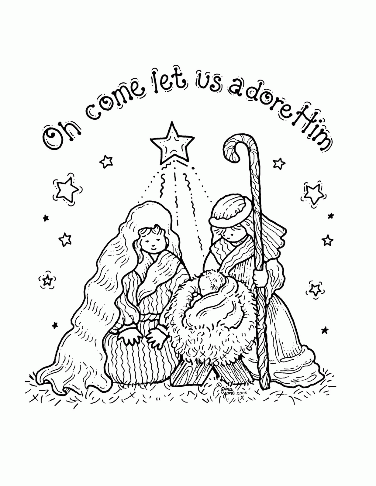 Free Nativity Coloring Pages Printable Coloring Home