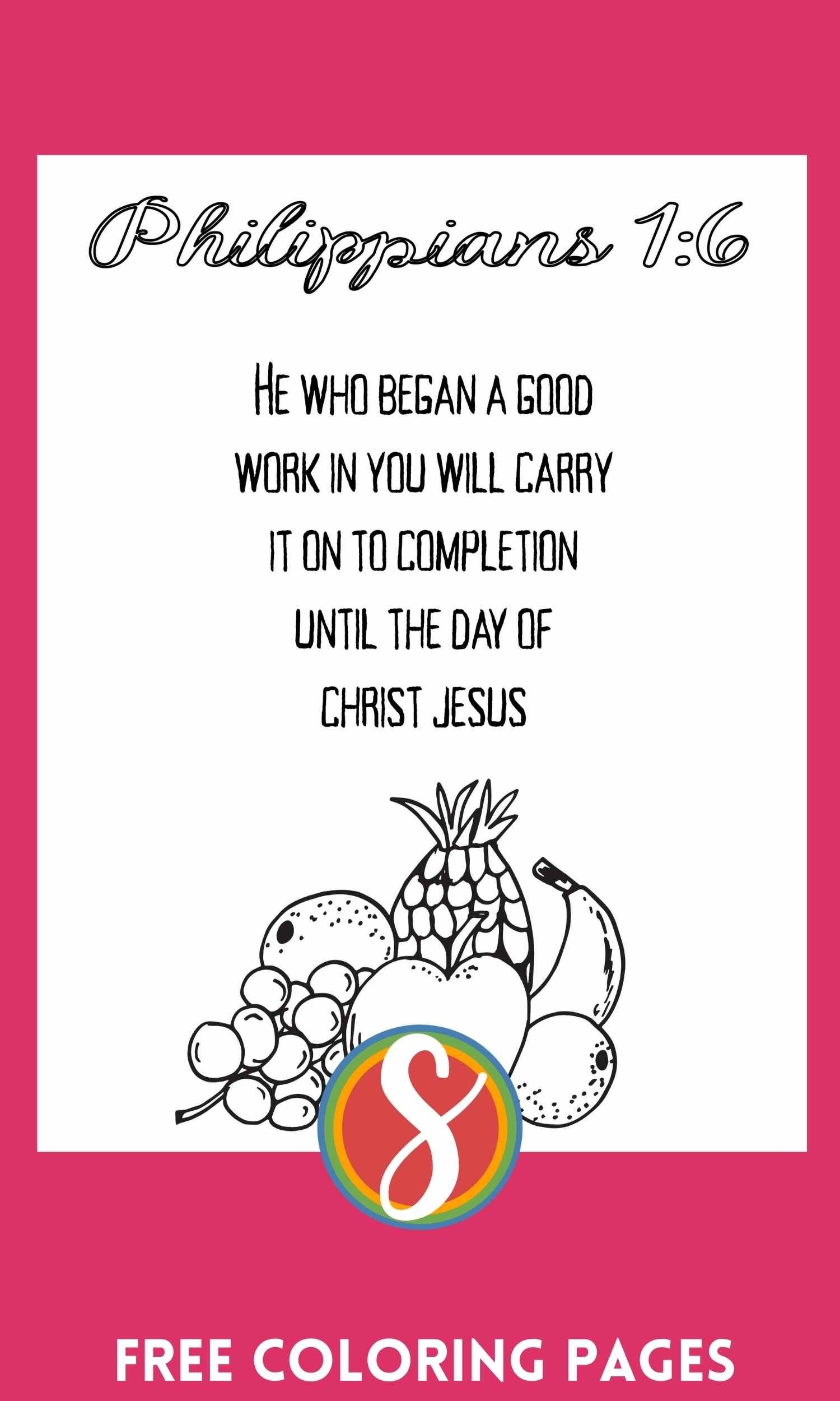 Free Philippians Scripture Coloring Pages Print Color Free From Stevie Doodles Stevie Doodles