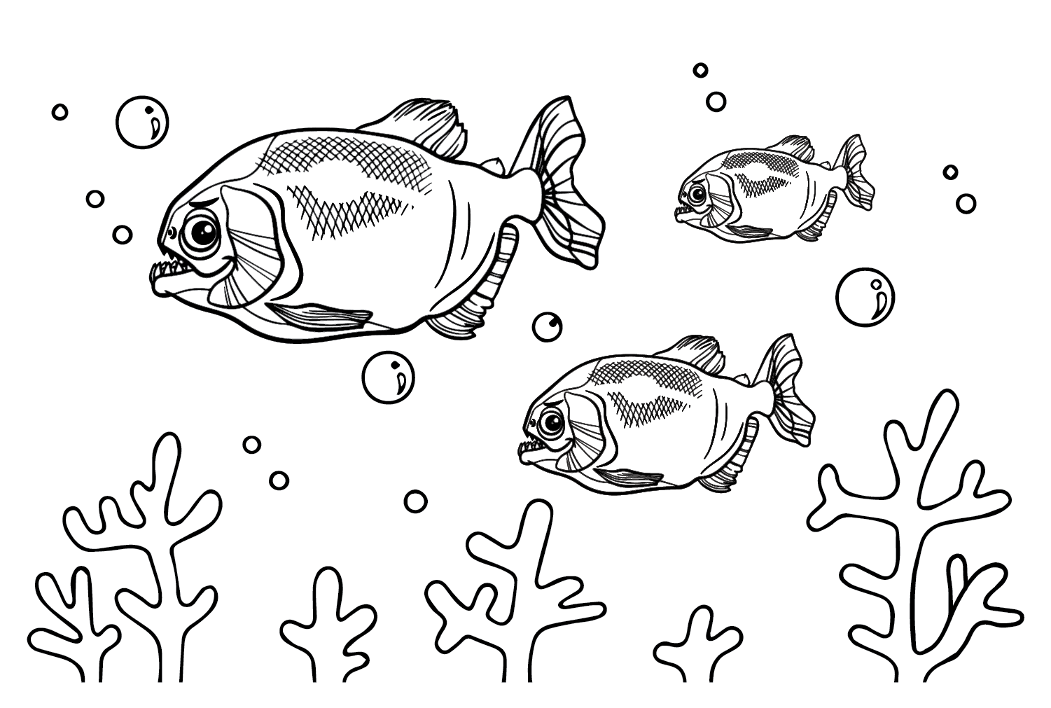 Free Piranhas Coloring Page Free Printable Coloring Pages